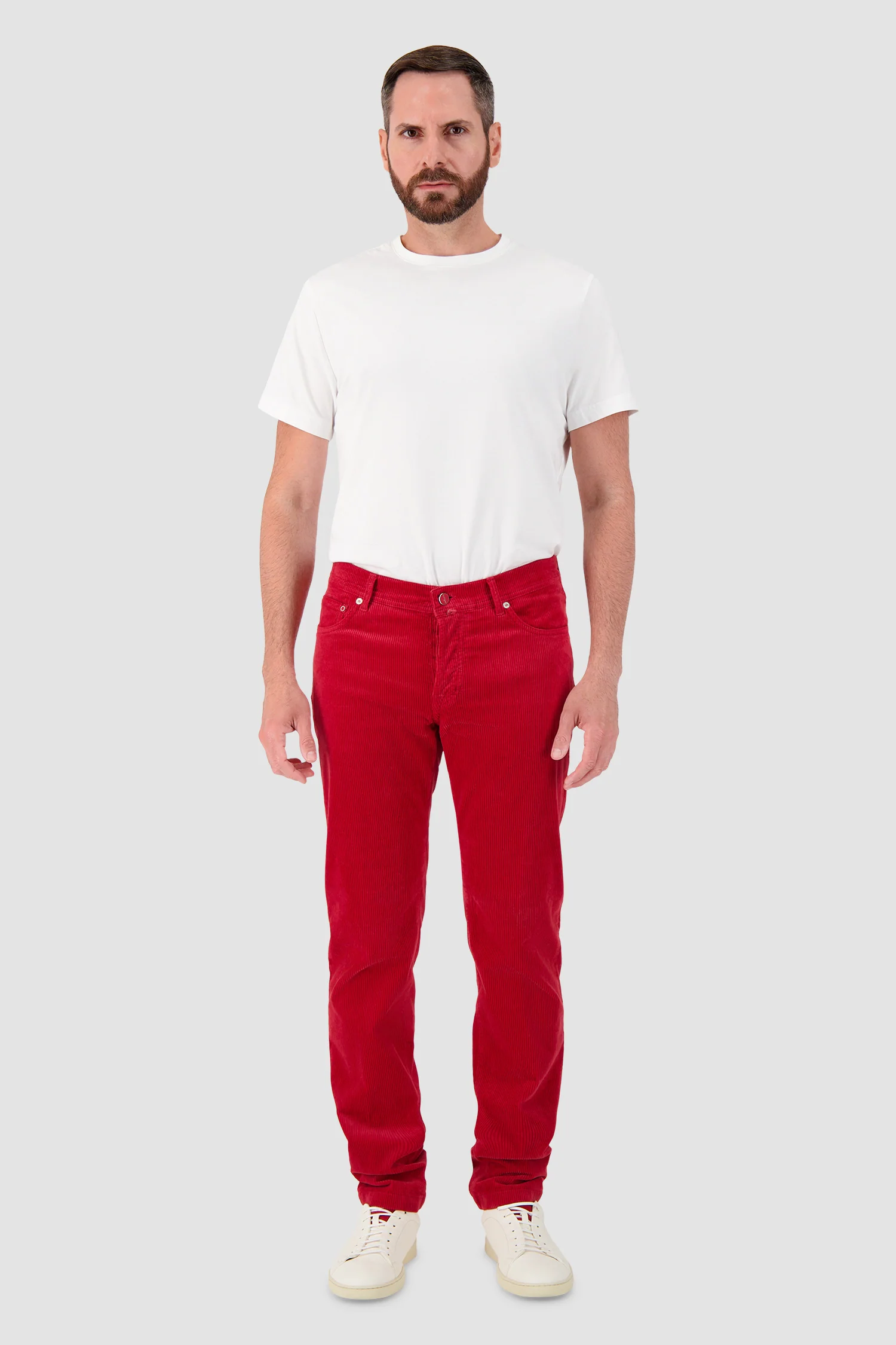 Kiton Red Corduroy Trousers - Image 3