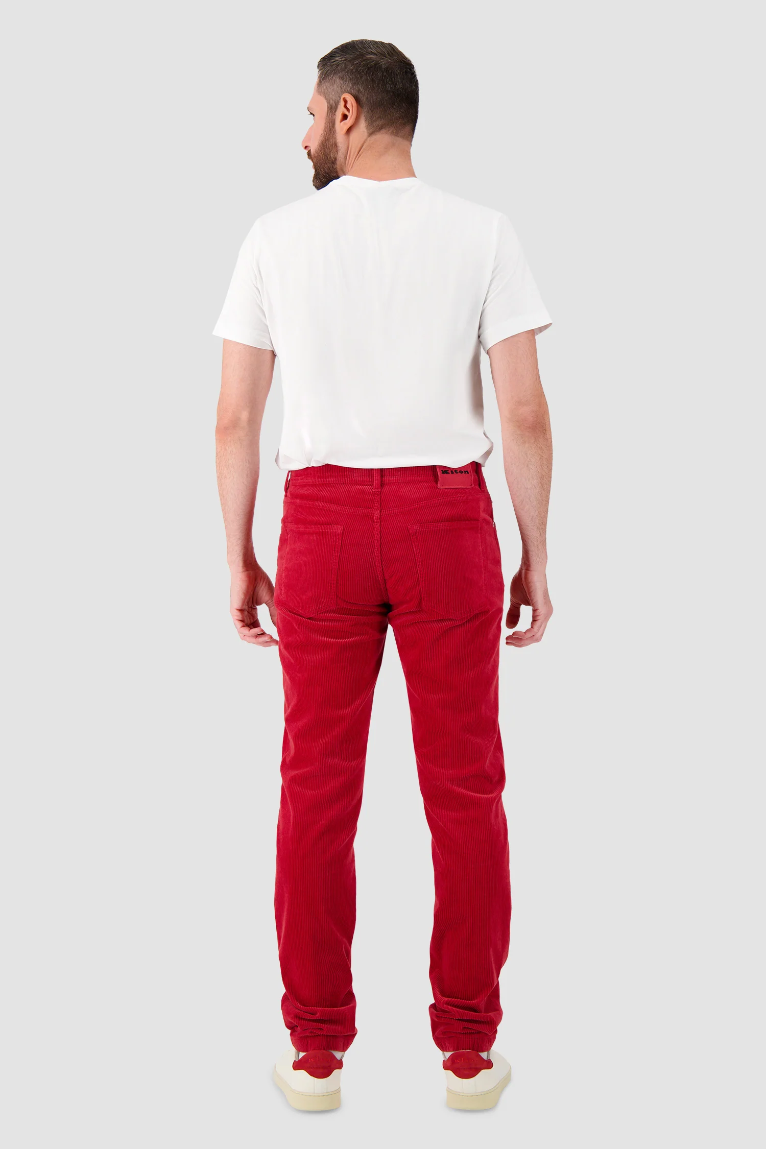 Kiton Red Corduroy Trousers - Image 5