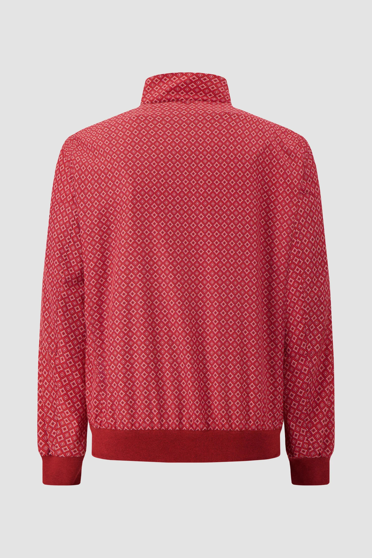 Kiton Red Geometric Print Zip Jacket - Image 2