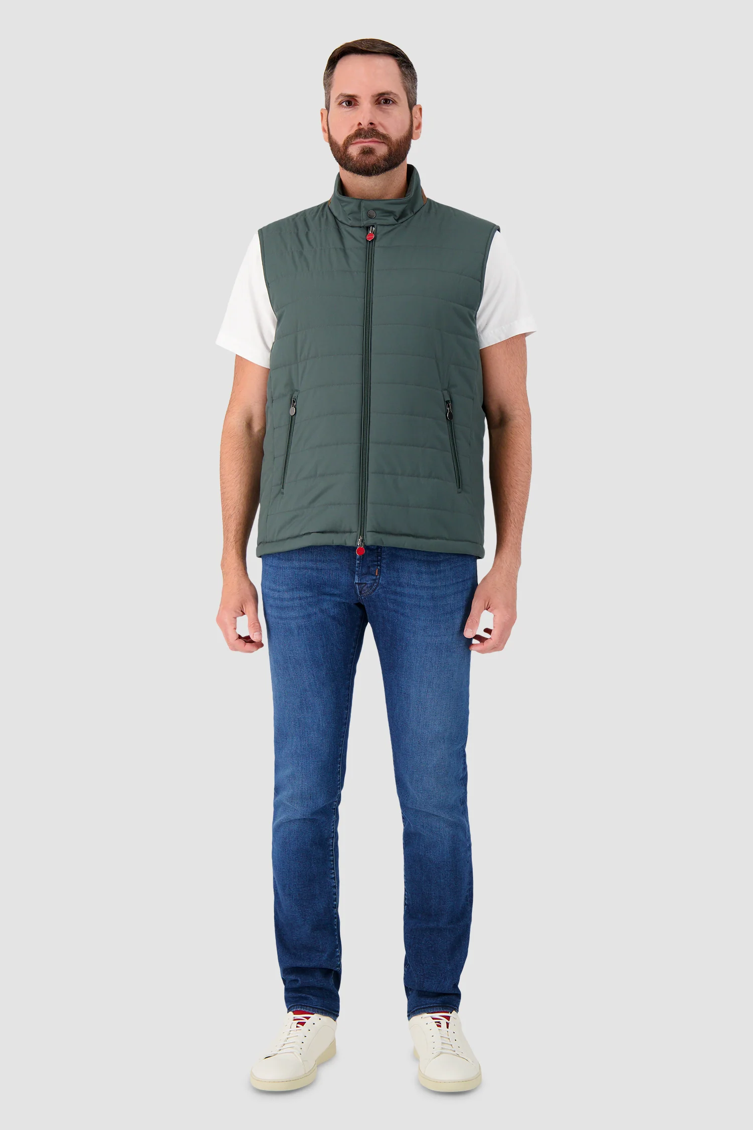 Kiton Sage Green Quilted Vest - Image 3