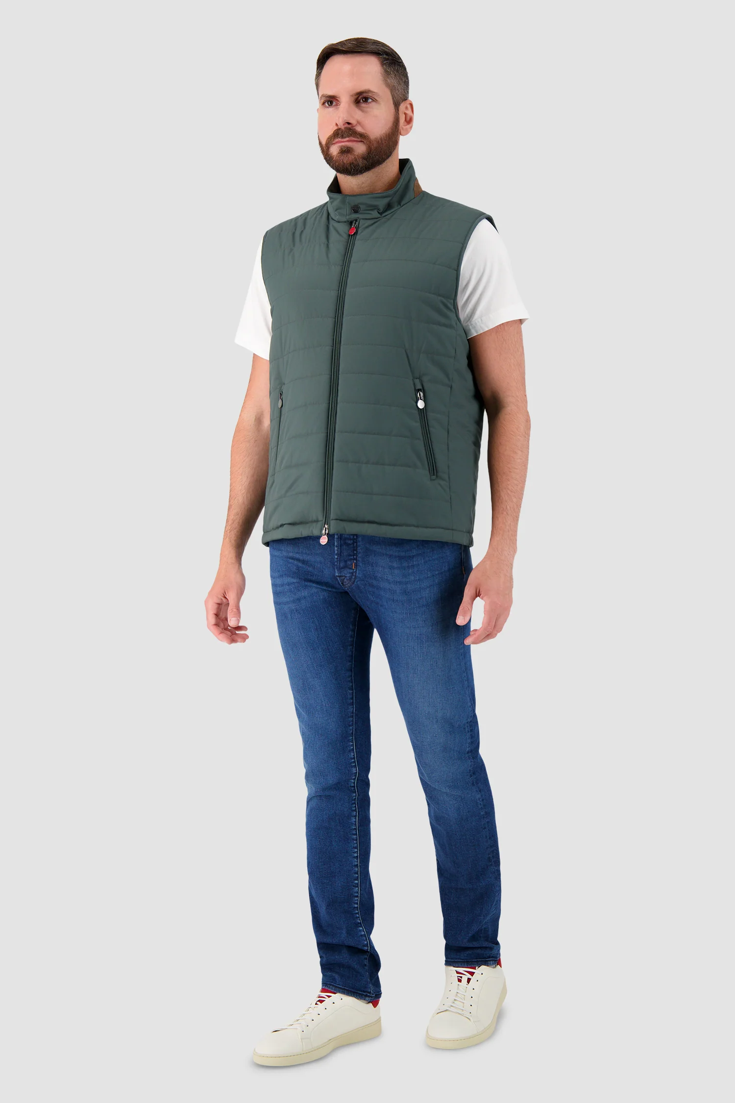 Kiton Sage Green Quilted Vest - Image 5