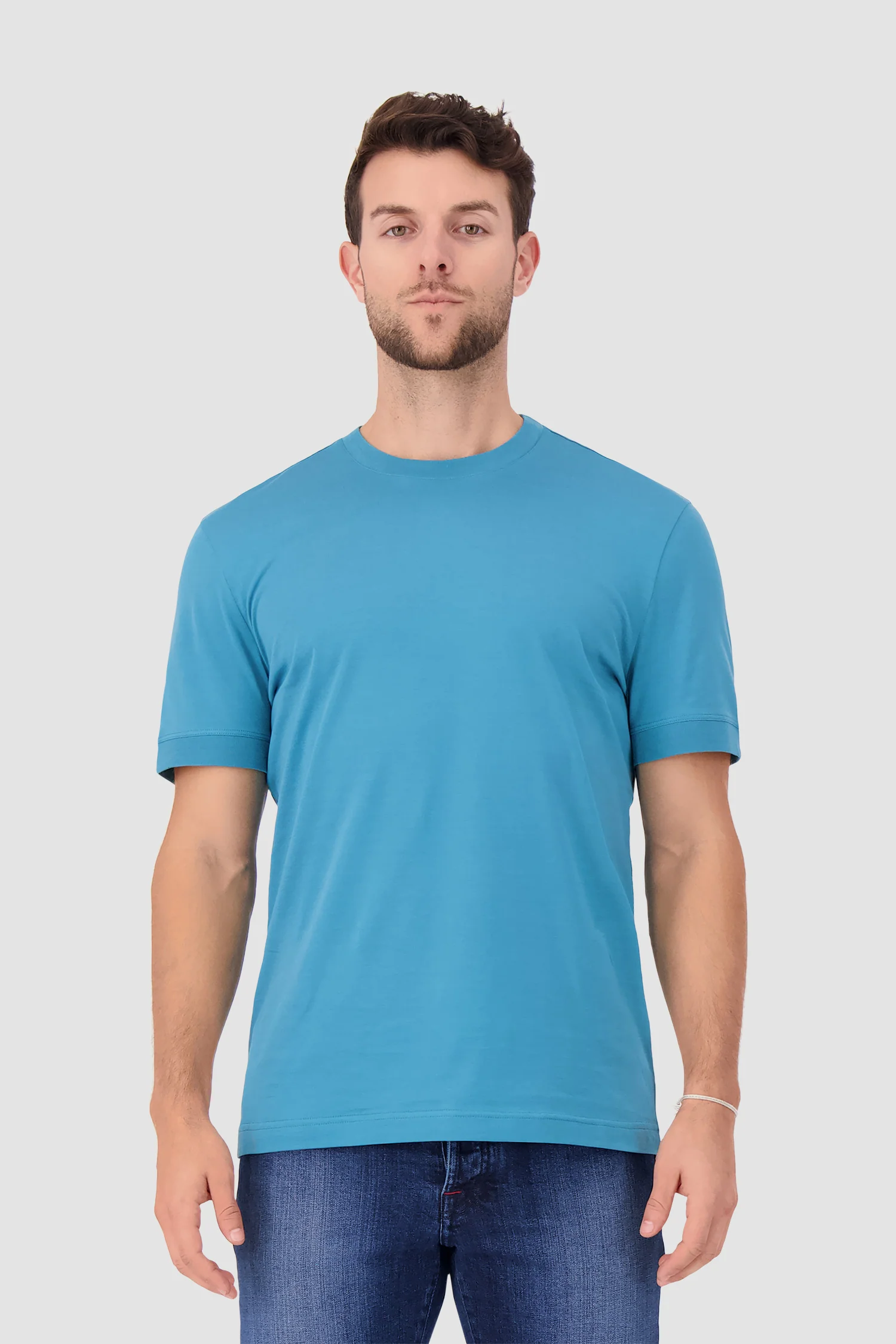 Kiton Turquoise Cotton T-Shirt - Image 2