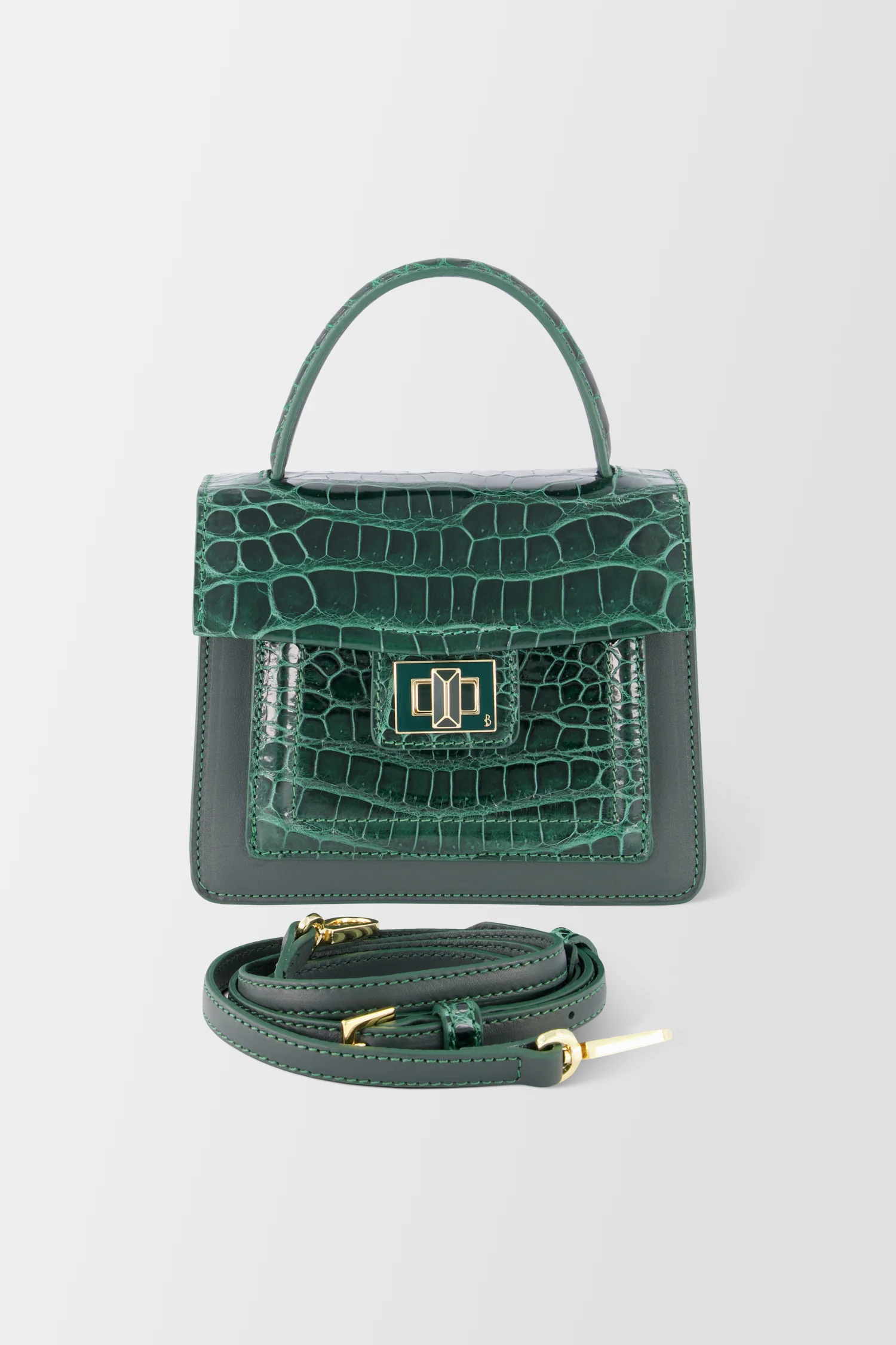 Krenoir Forest Green Croco Mini Kandie Handbag - Image 3