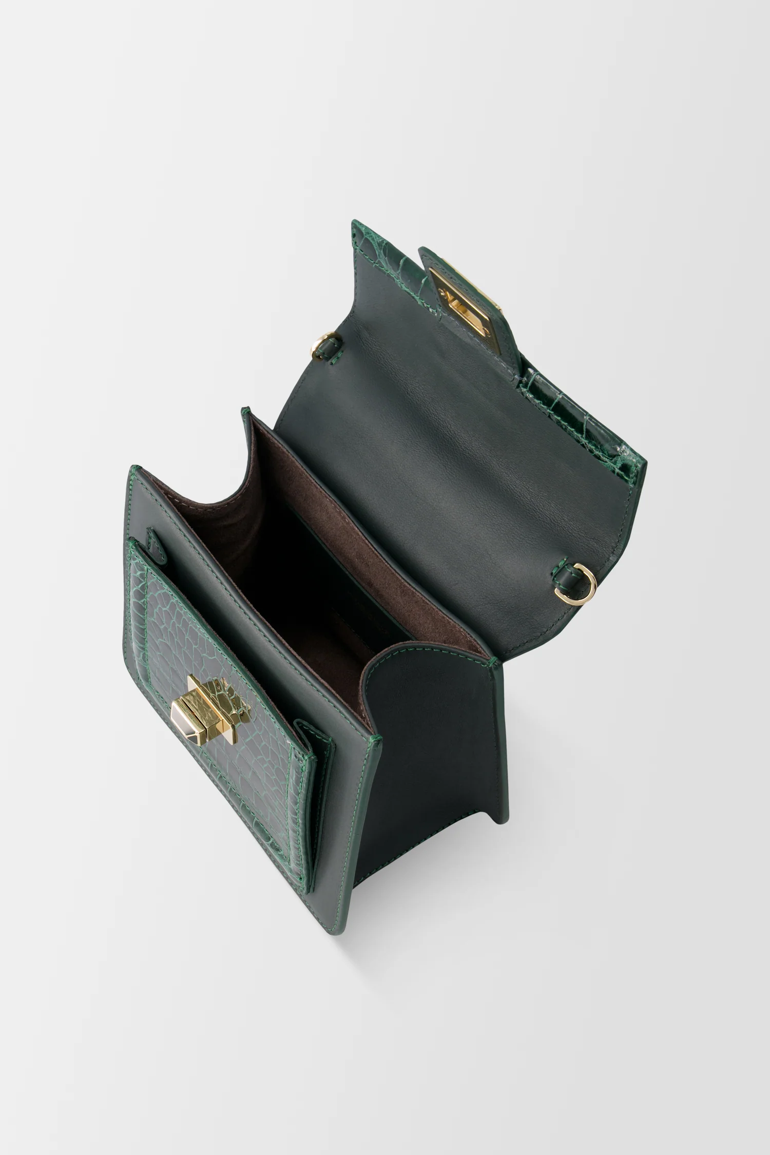 Krenoir Forest Green Croco Mini Kandie Handbag - Image 4