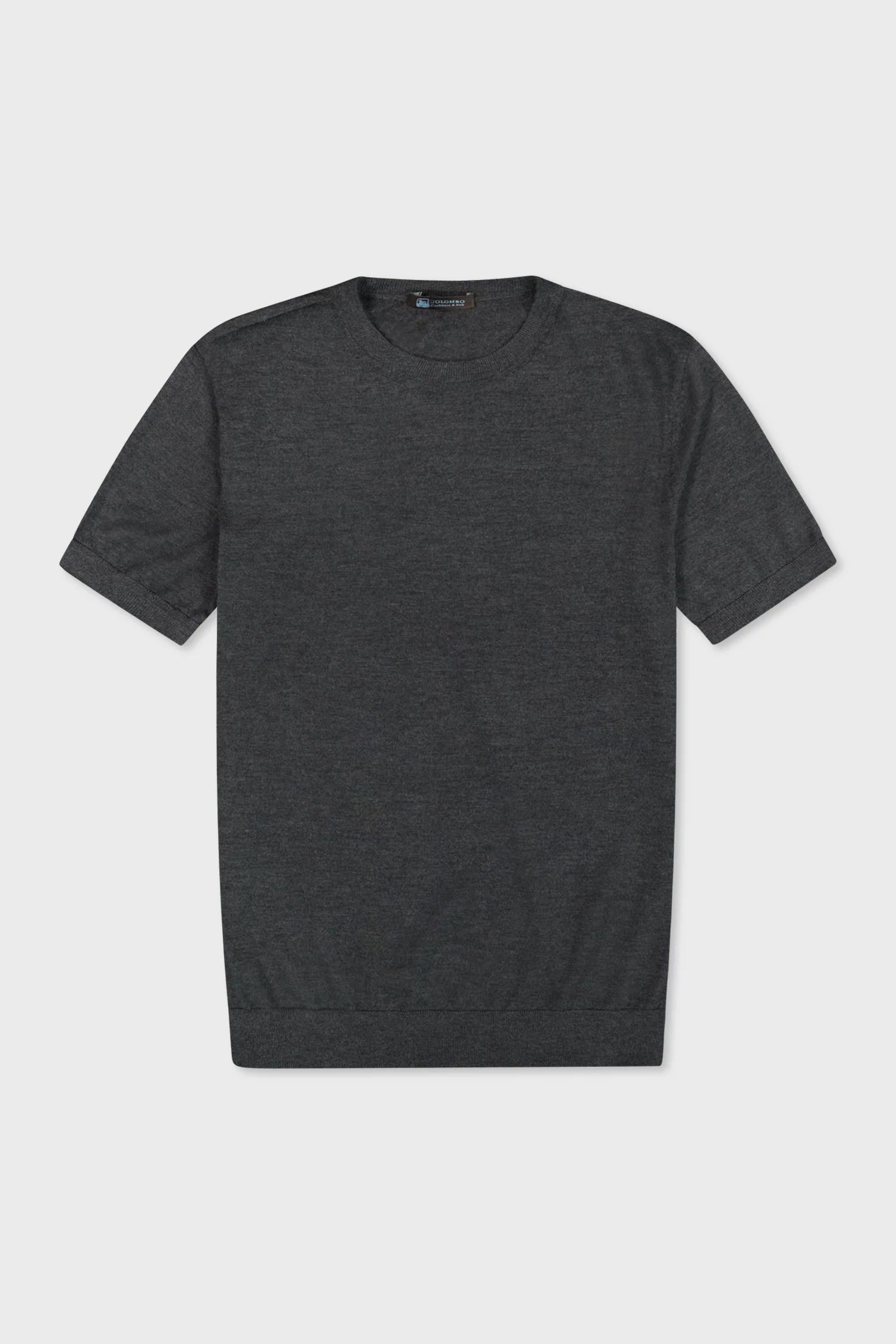 Lanificio Colombo Grey Cashmere Round Neck SS T-Shirt