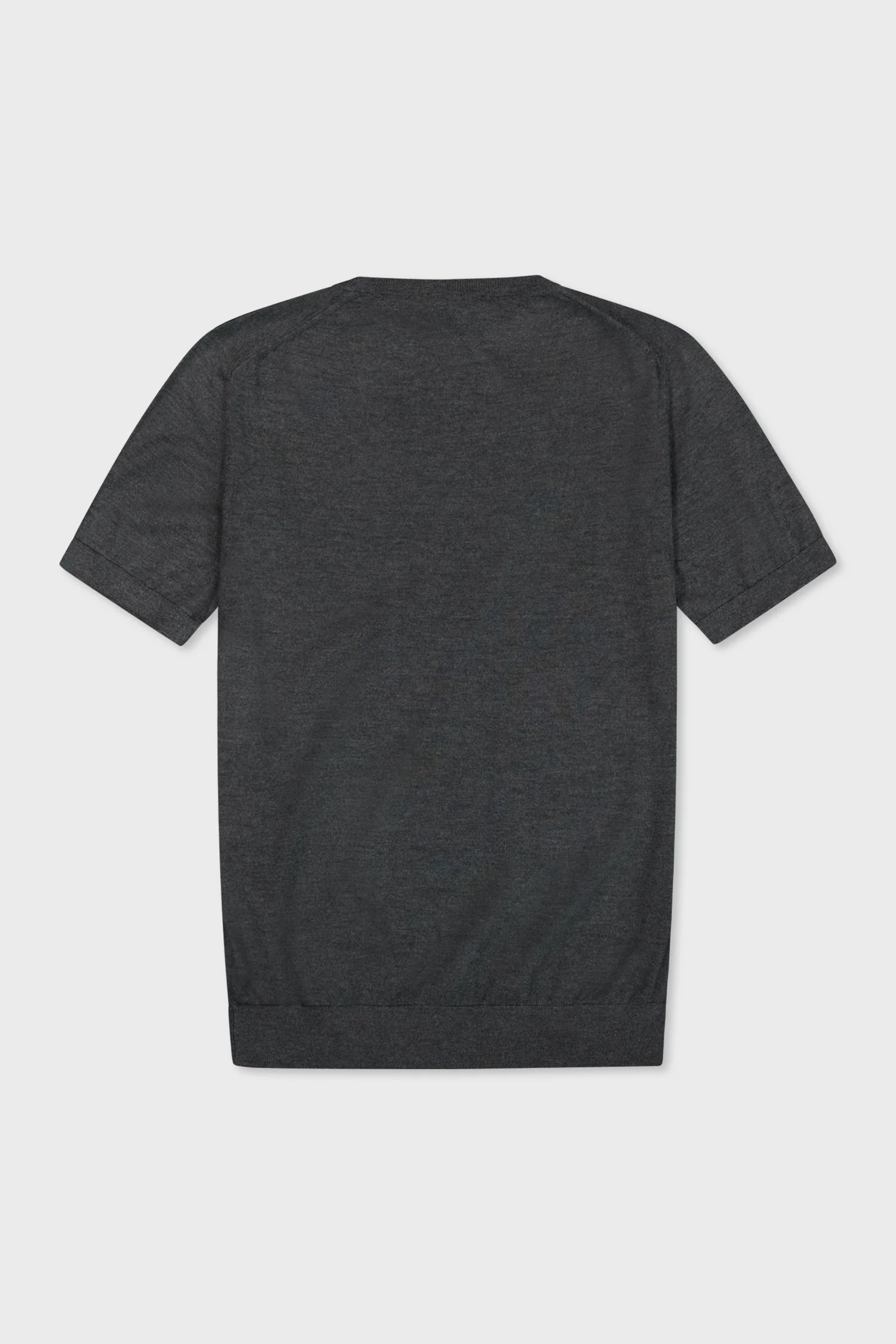 Lanificio Colombo Grey Cashmere Round Neck SS T-Shirt - Image 2