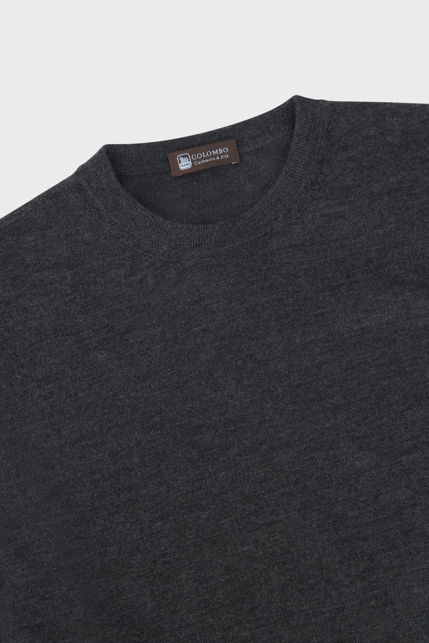 Lanificio Colombo Grey Cashmere Round Neck SS T-Shirt - Image 3