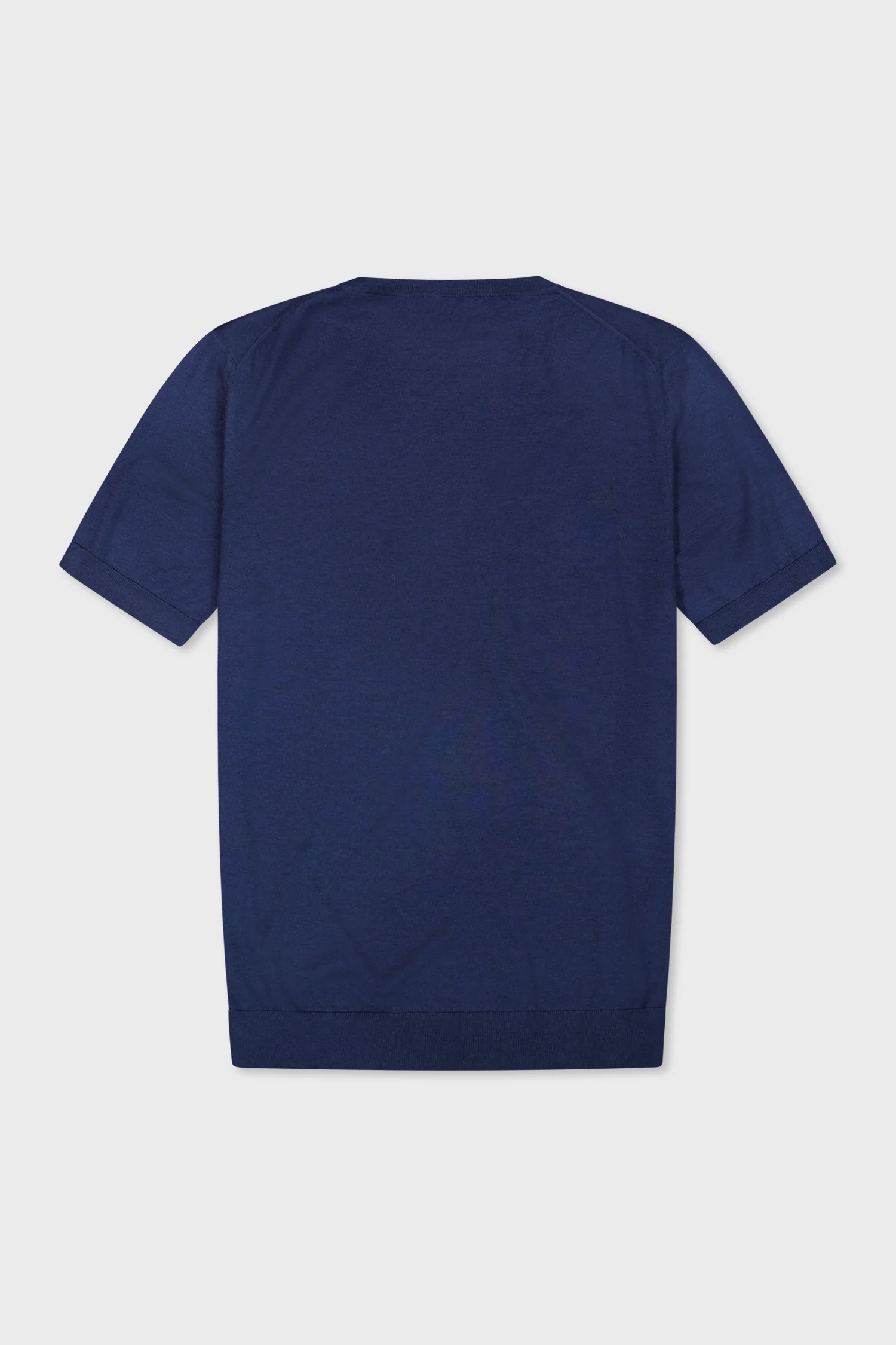 Lanificio Colombo Navy Cashmere Round Neck SS T-Shirt - Image 2