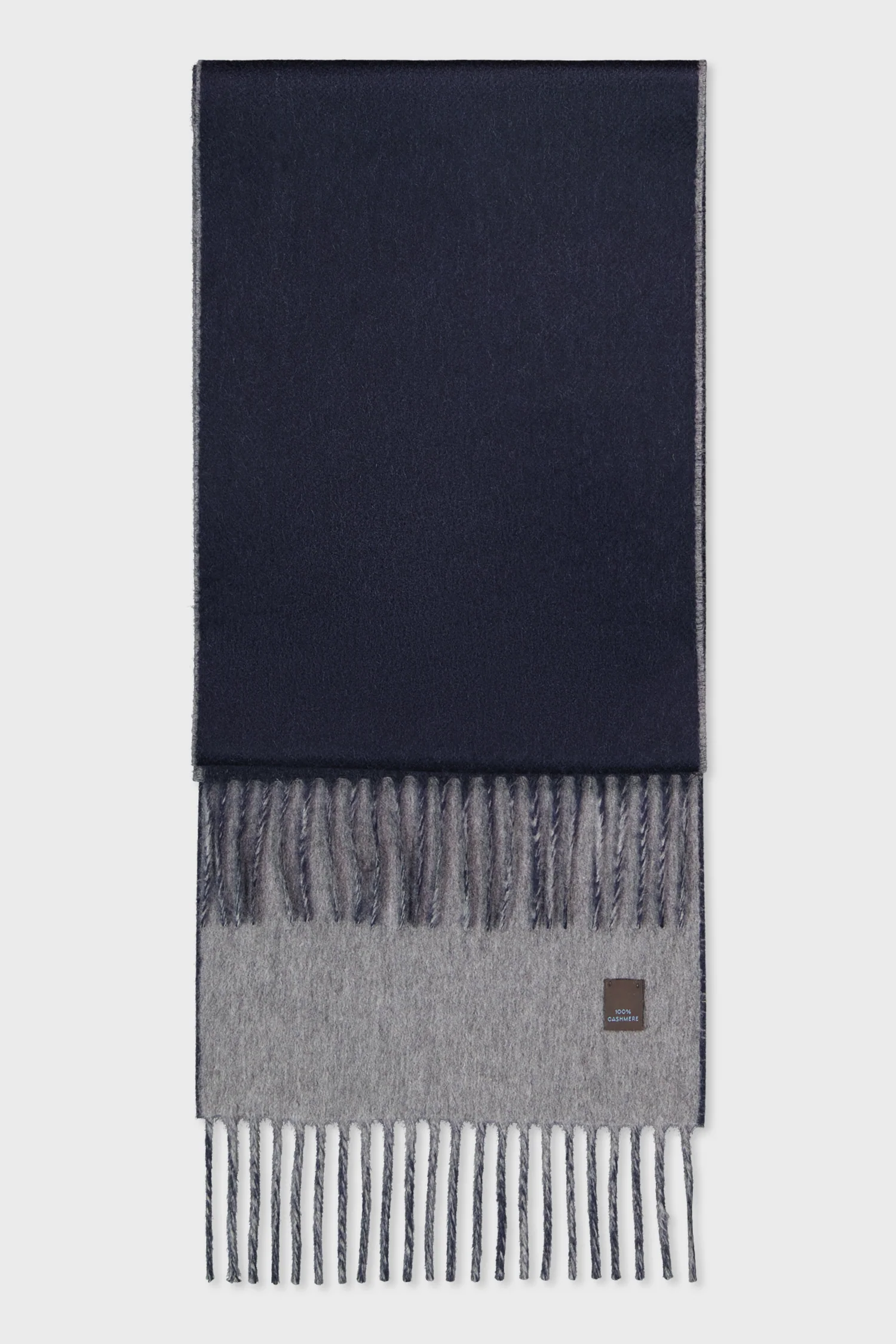 Lanificio Colombo Navy/Grey Cashmere Scarf - Image 3