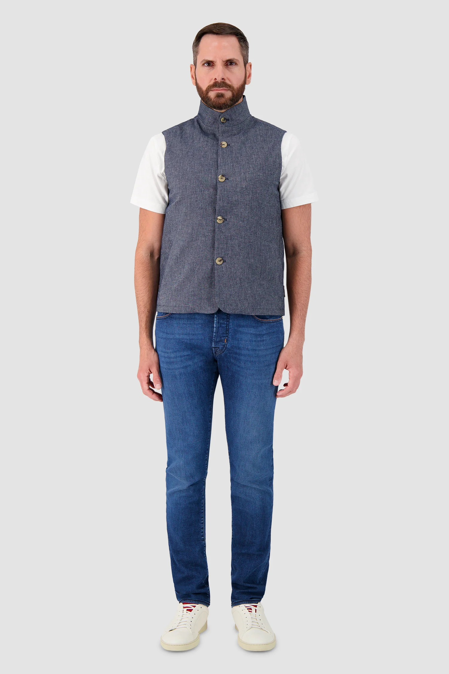 Luigi Borrelli Blue Gilet Vest - Image 3