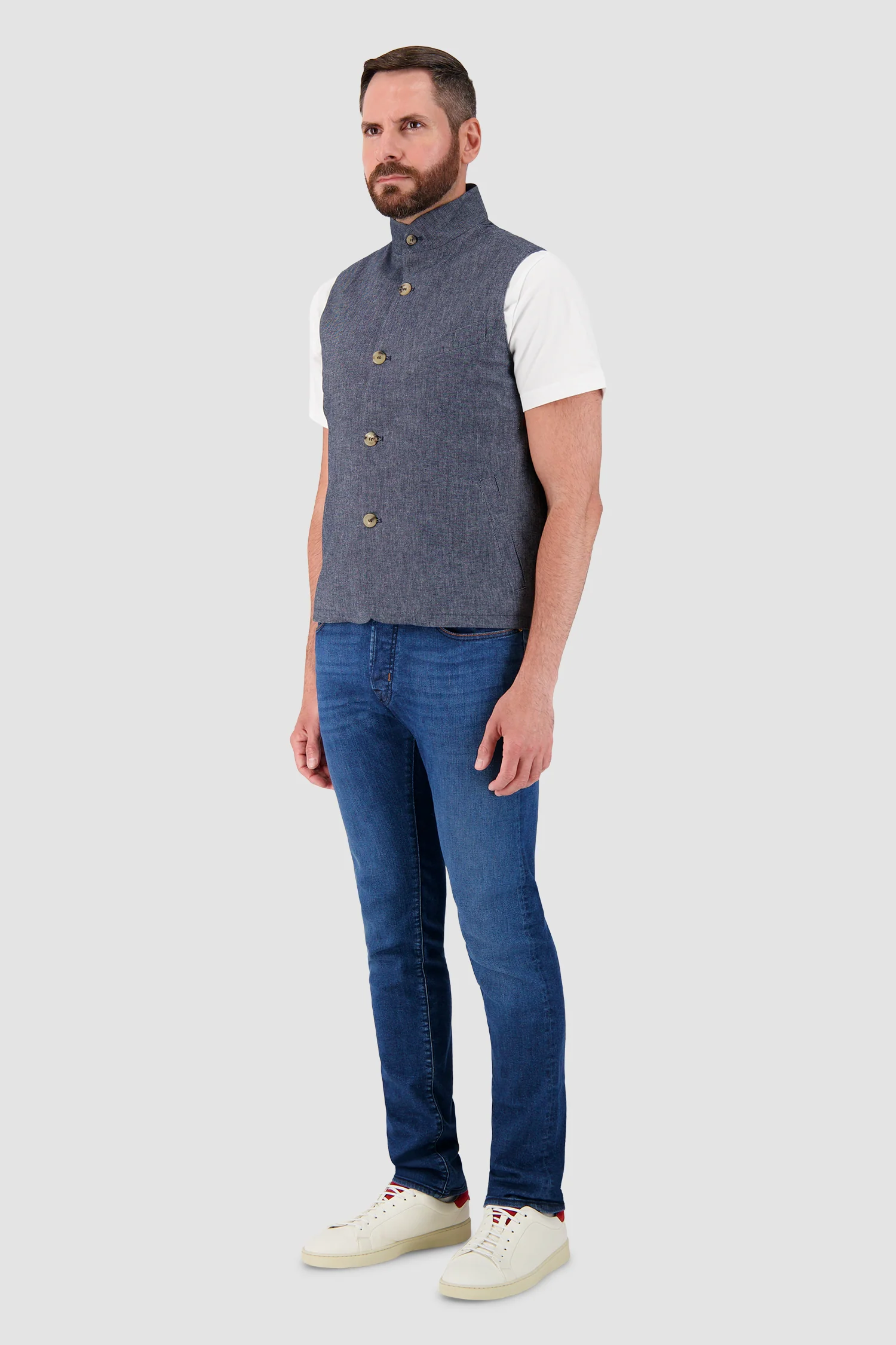 Luigi Borrelli Blue Gilet Vest - Image 4