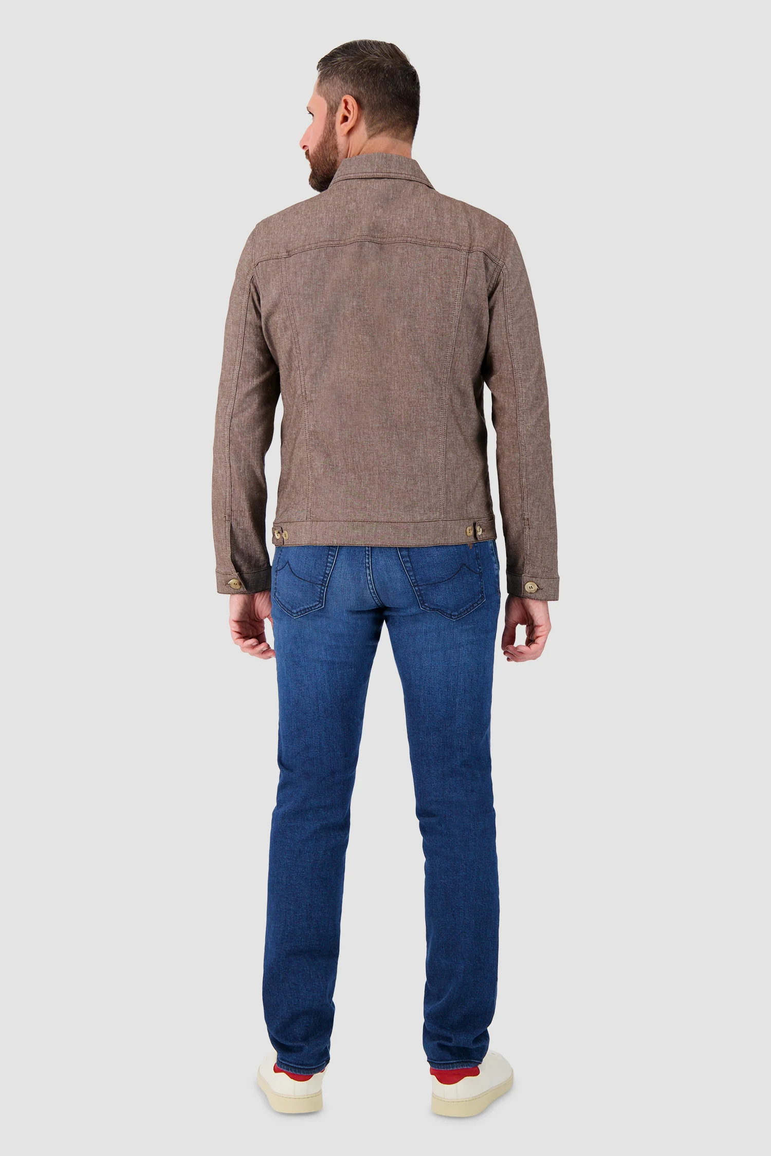 Luigi Borrelli Brown Giubbino Jeans Jacket - Image 5