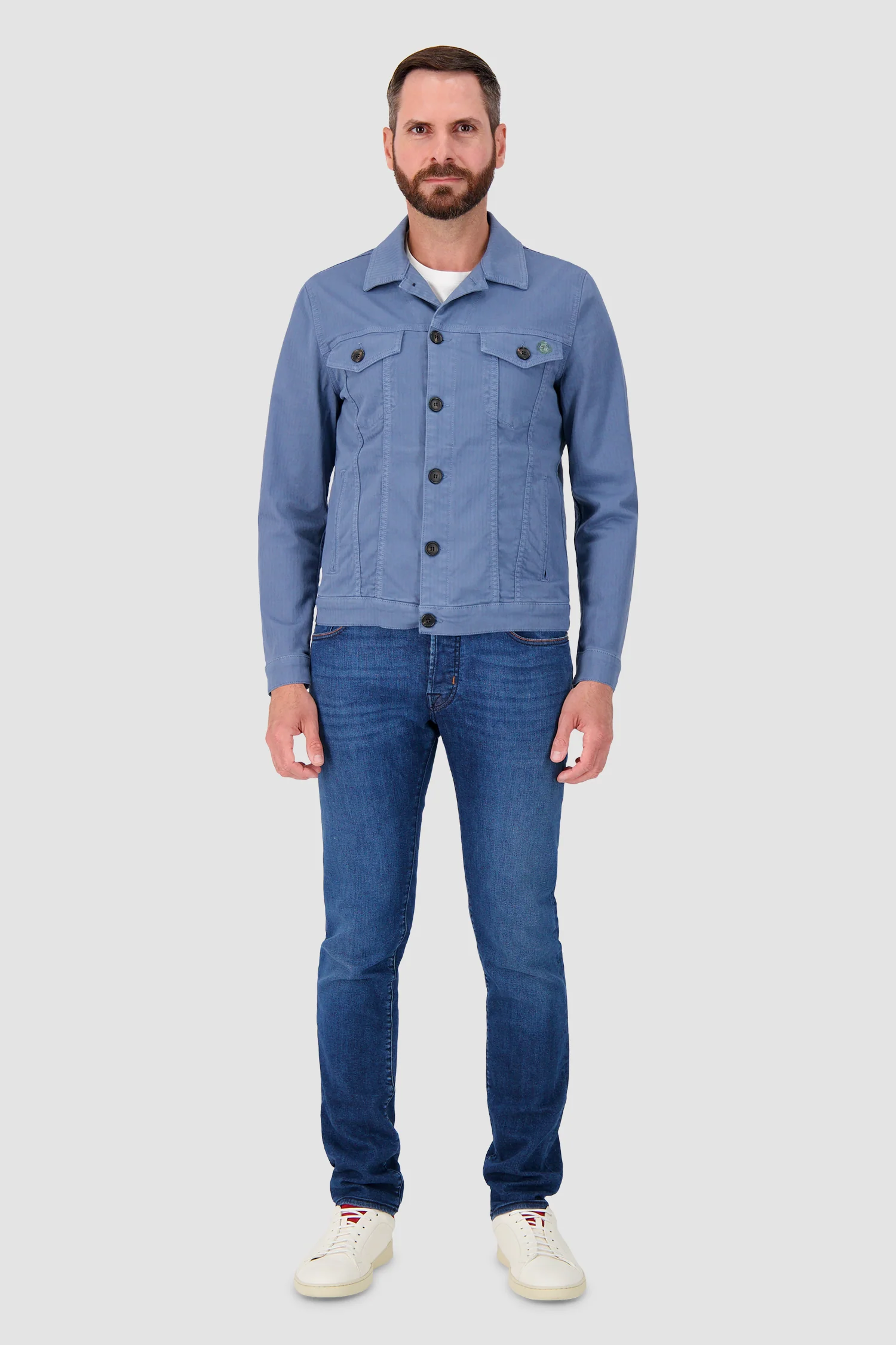 Luigi Borrelli Light Blue Giubbino Jeans Jacket - Image 3