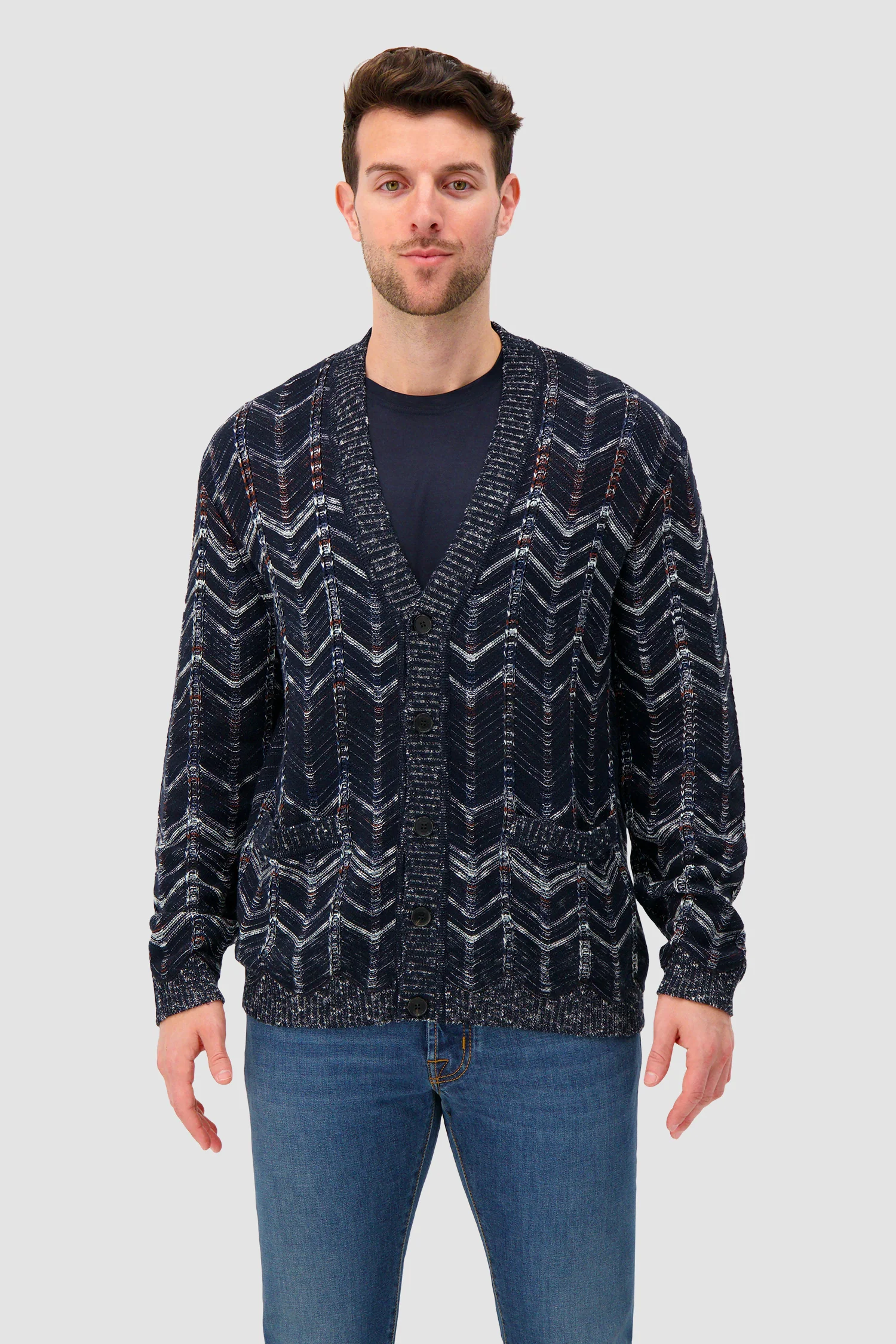 Missoni Cotton chevron cardigan with ribbed trims - Image 3