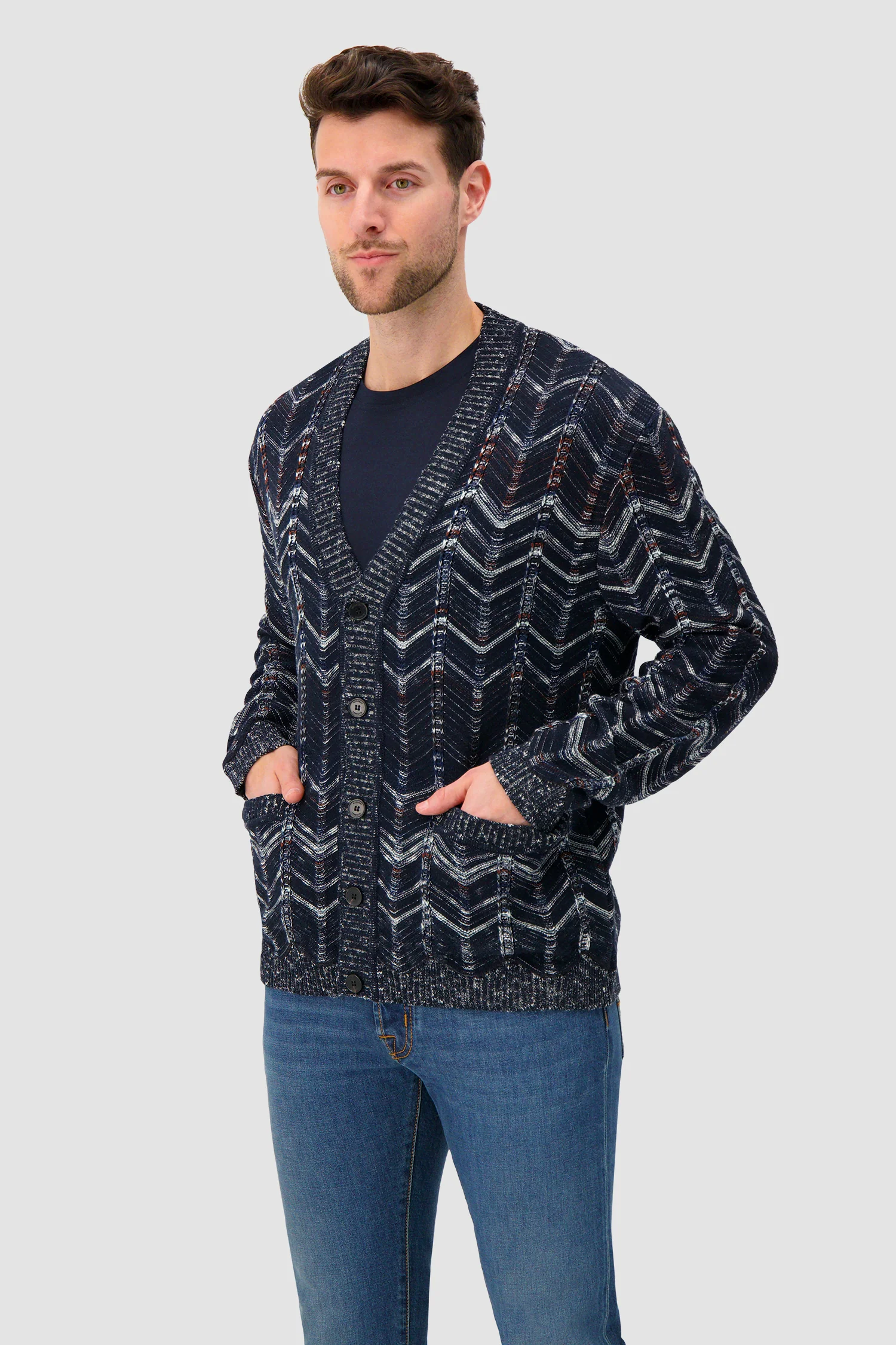 Missoni Cotton chevron cardigan with ribbed trims - Image 4