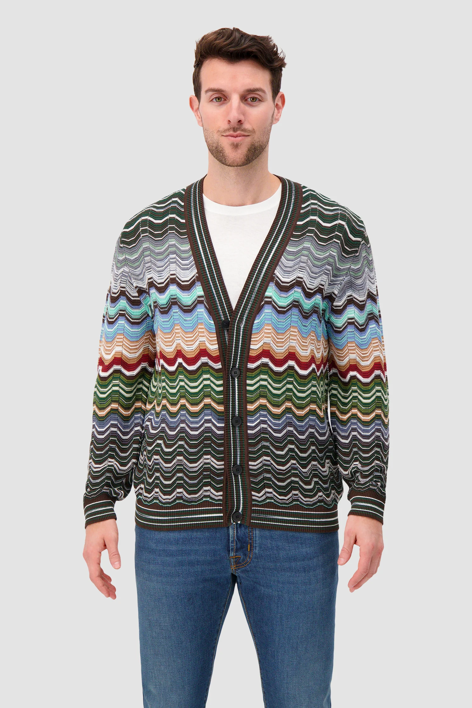 Missoni Cotton and viscose chevron cardigan with Greek motif - Image 3