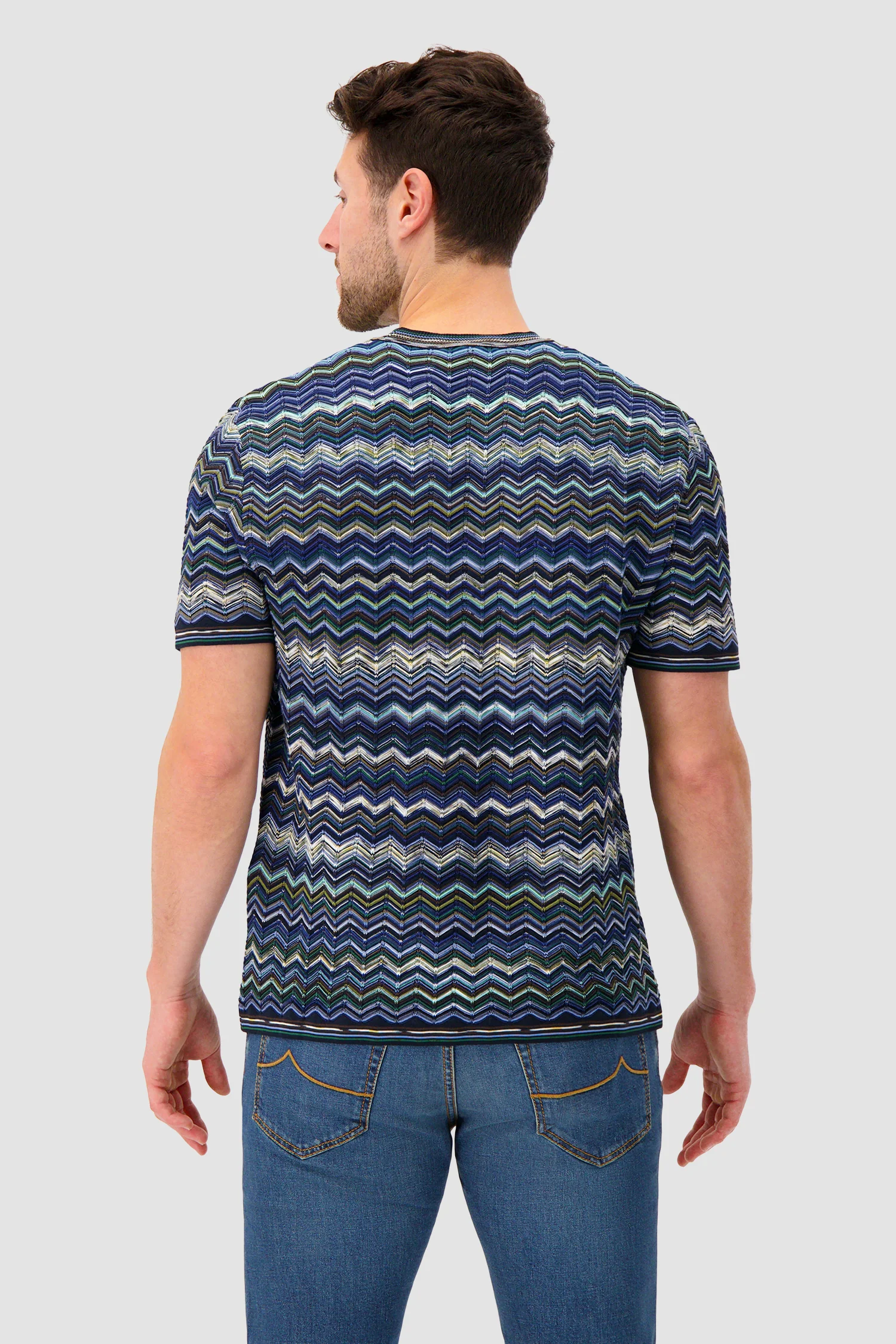 Missoni Cotton knit T-shirt with chevron pattern - Image 5