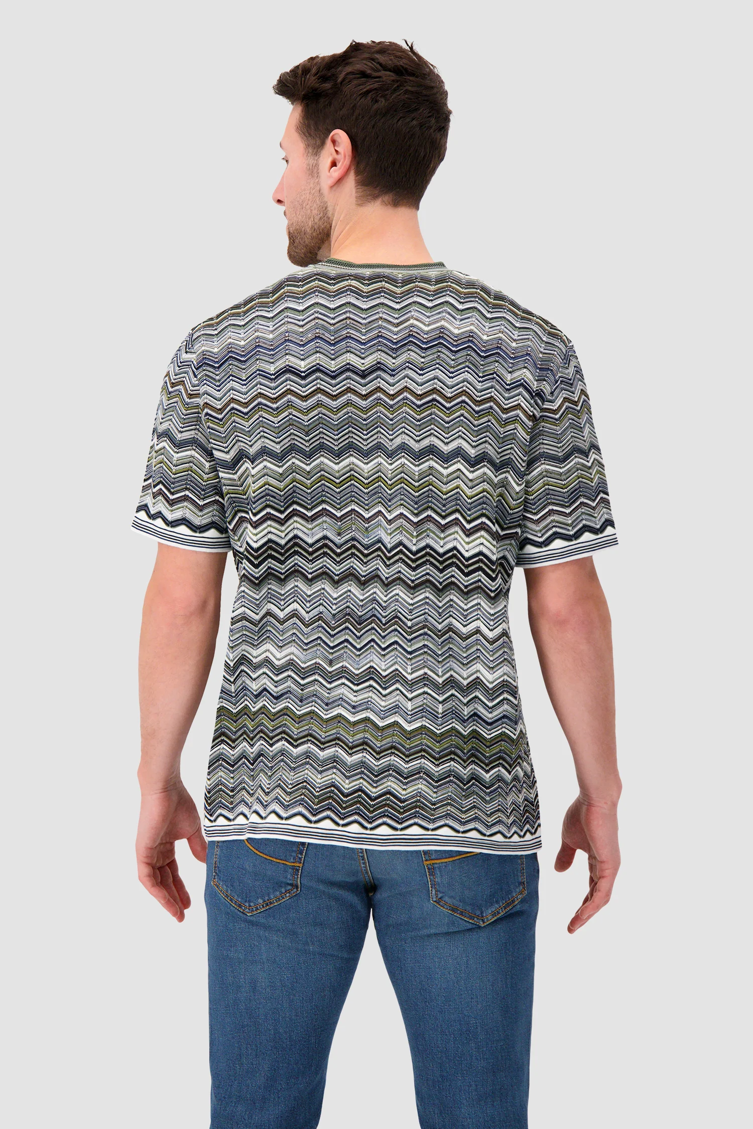 Missoni Cotton knit T-shirt with chevron pattern - Image 5