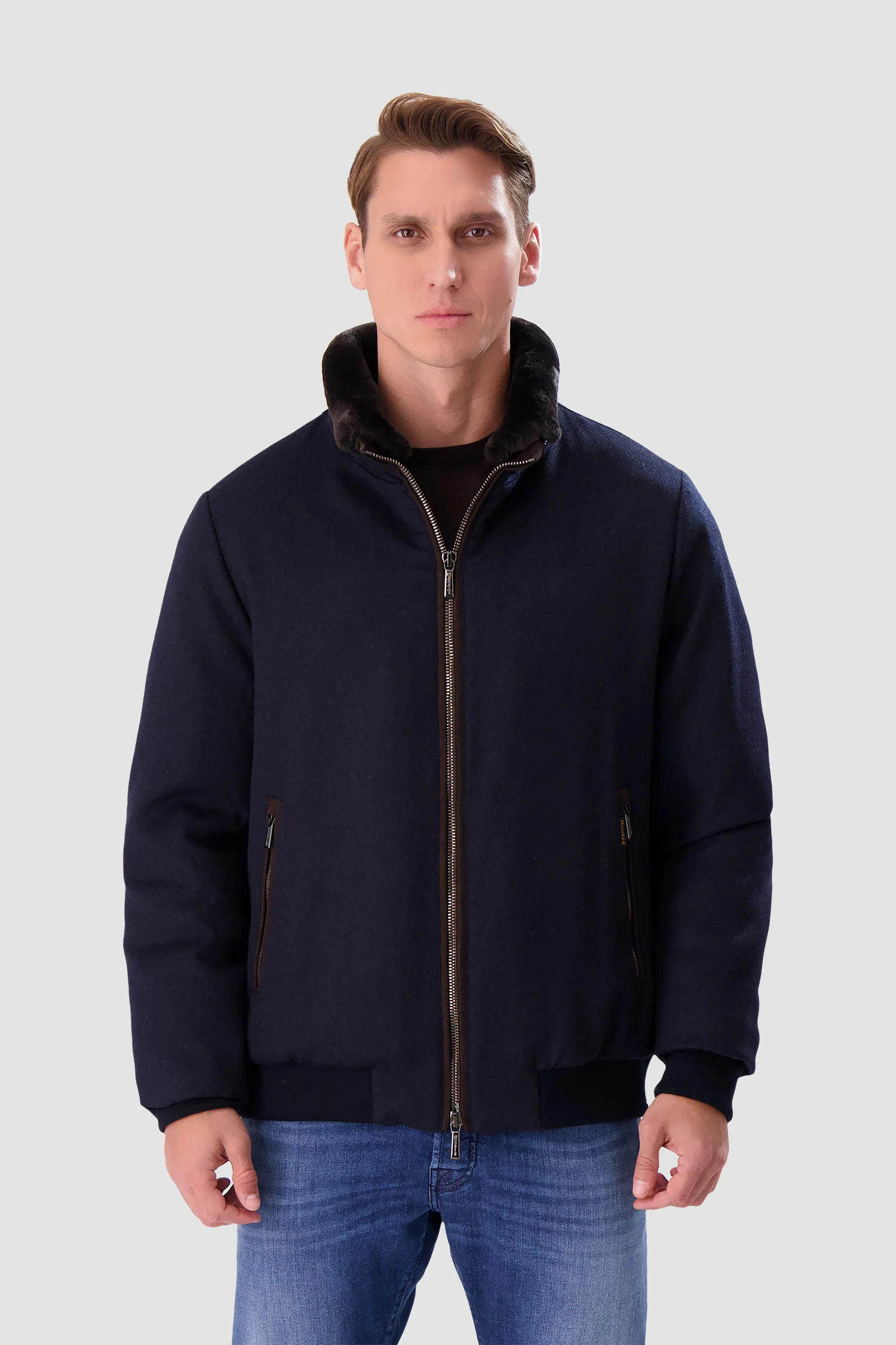 Moorer Blue Grey BELLATI-LS9 Jacket - Image 2