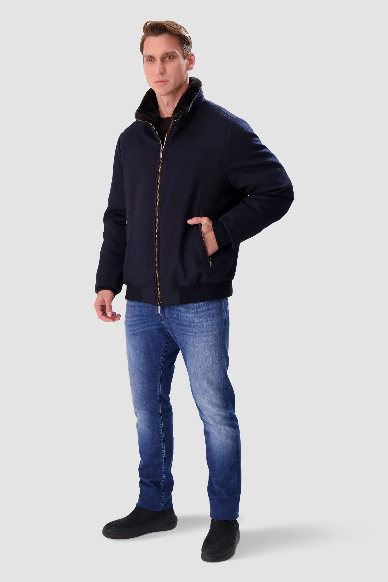 Moorer Blue Grey BELLATI-LS9 Jacket - Image 9
