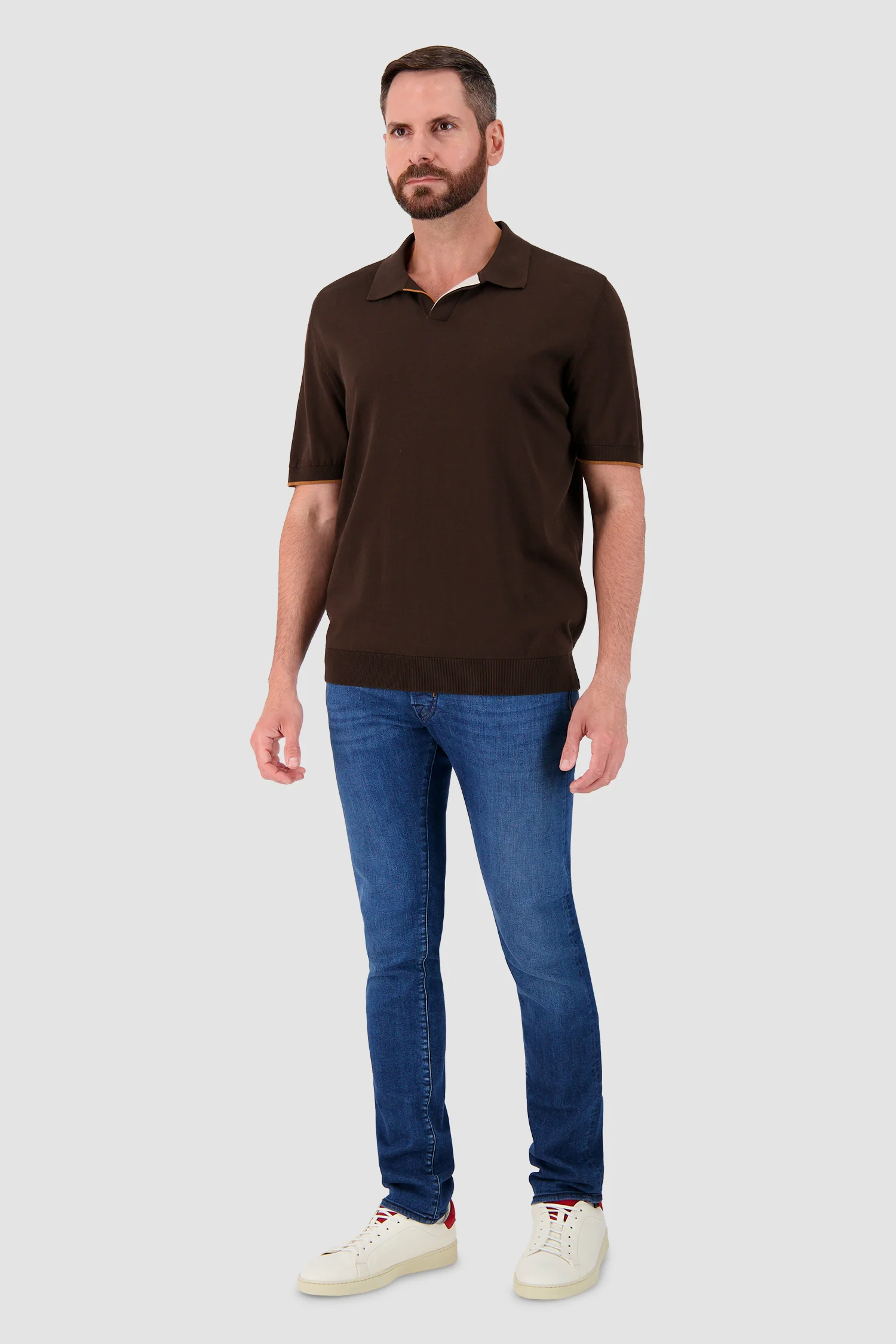 Moorer Brown VERNON-LSP Polo - Image 4