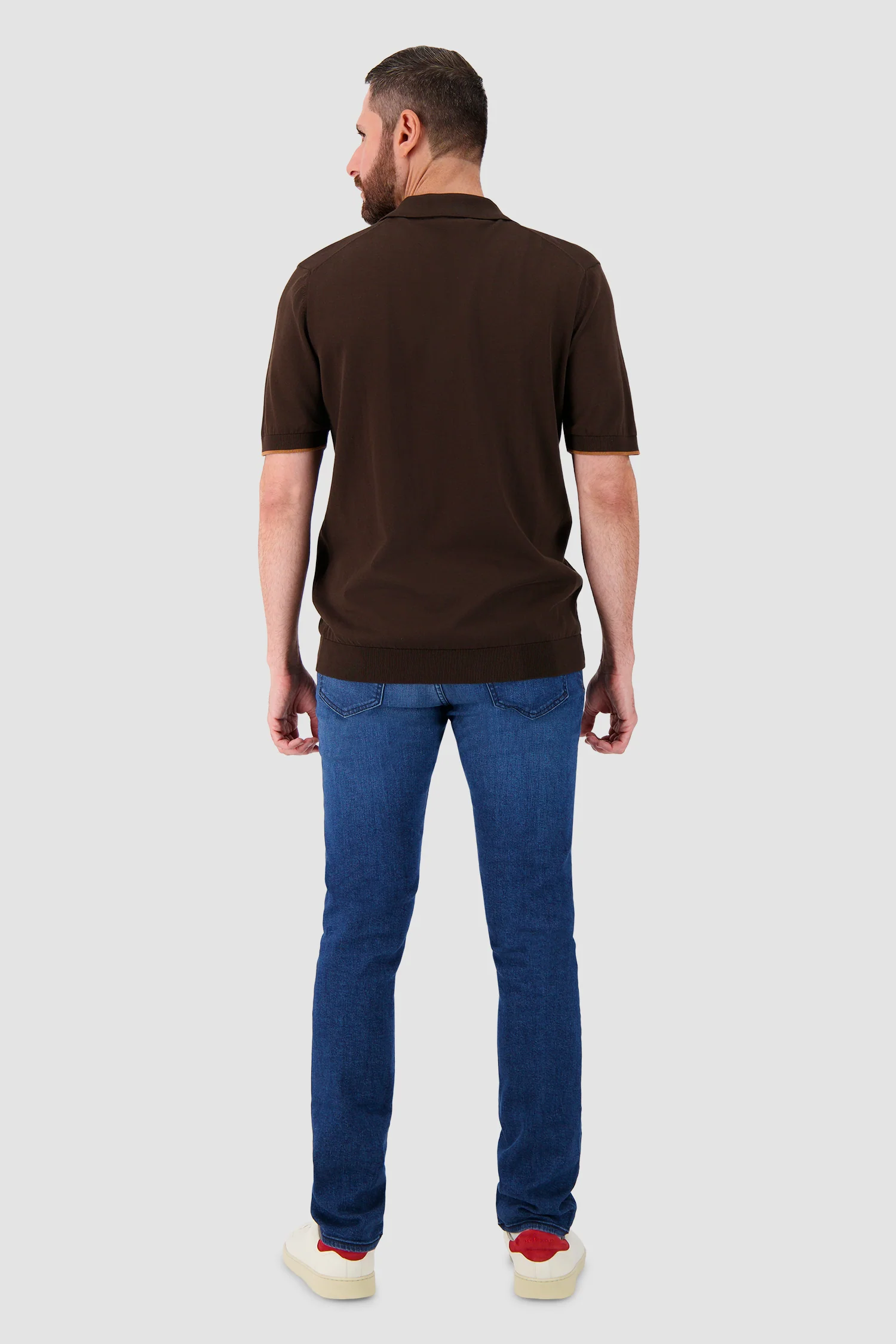 Moorer Brown VERNON-LSP Polo - Image 5