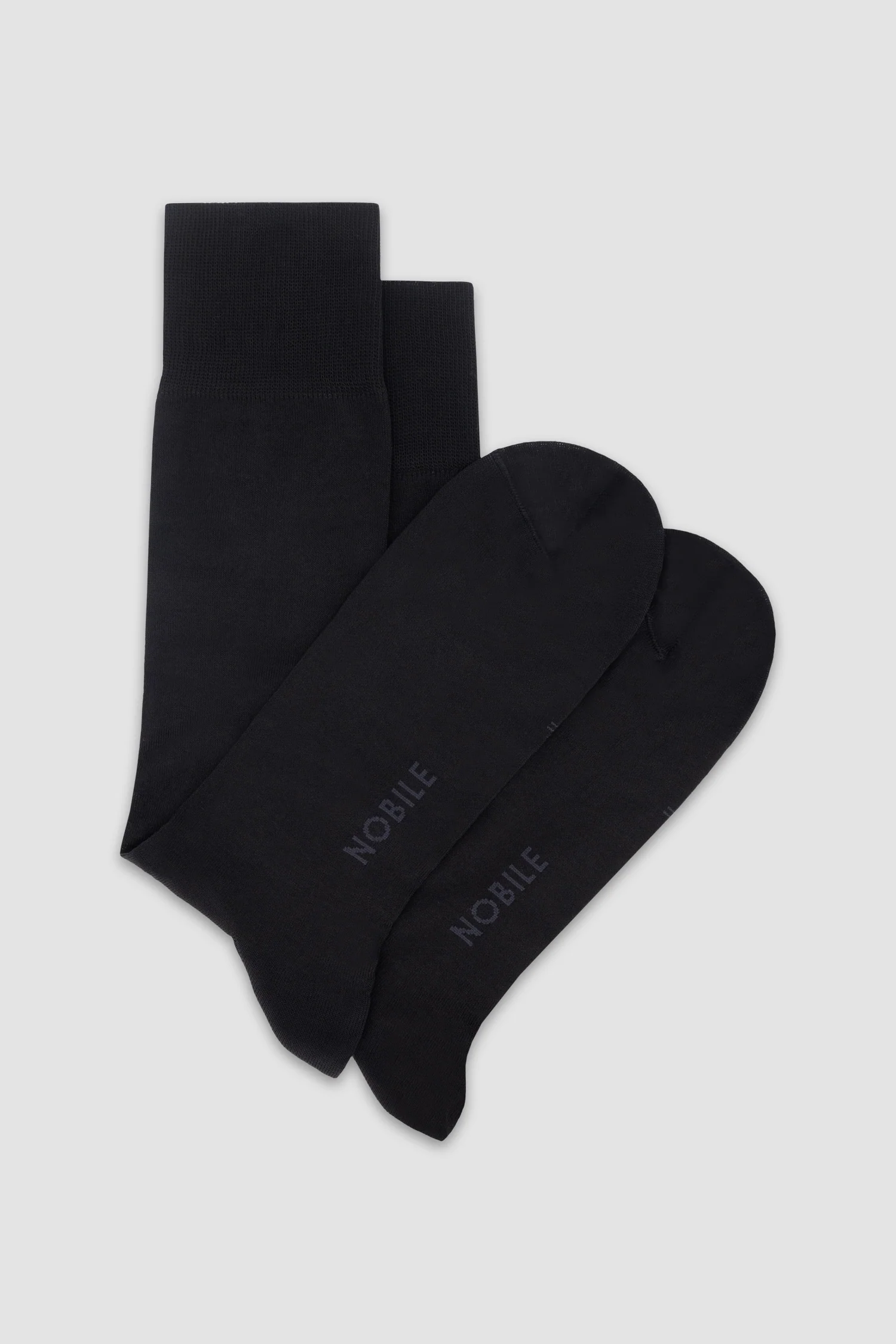 Nobile Solid Black Crew Socks - Image 4