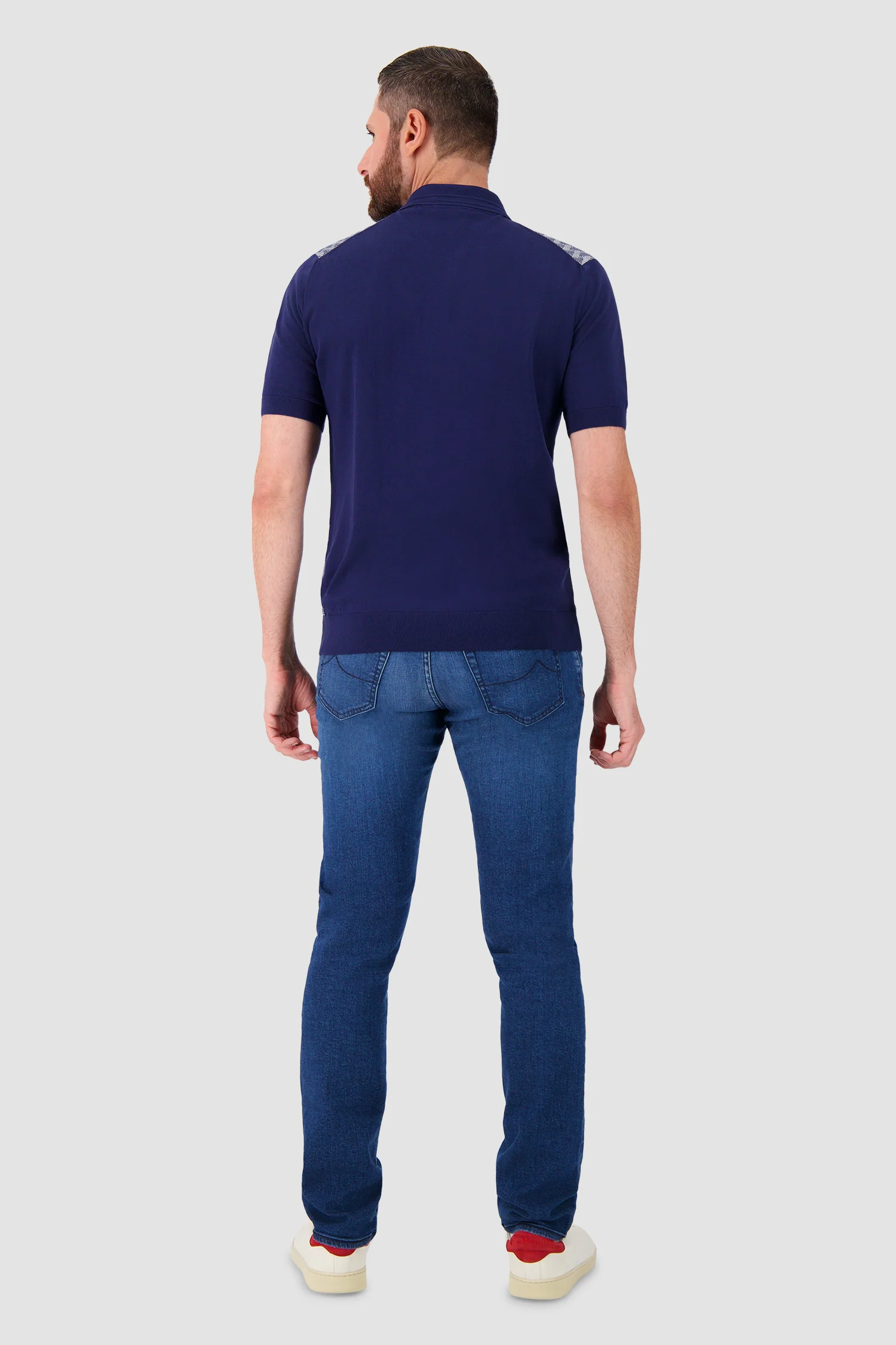 Pashmere Navy/White Zip Polo - Image 5