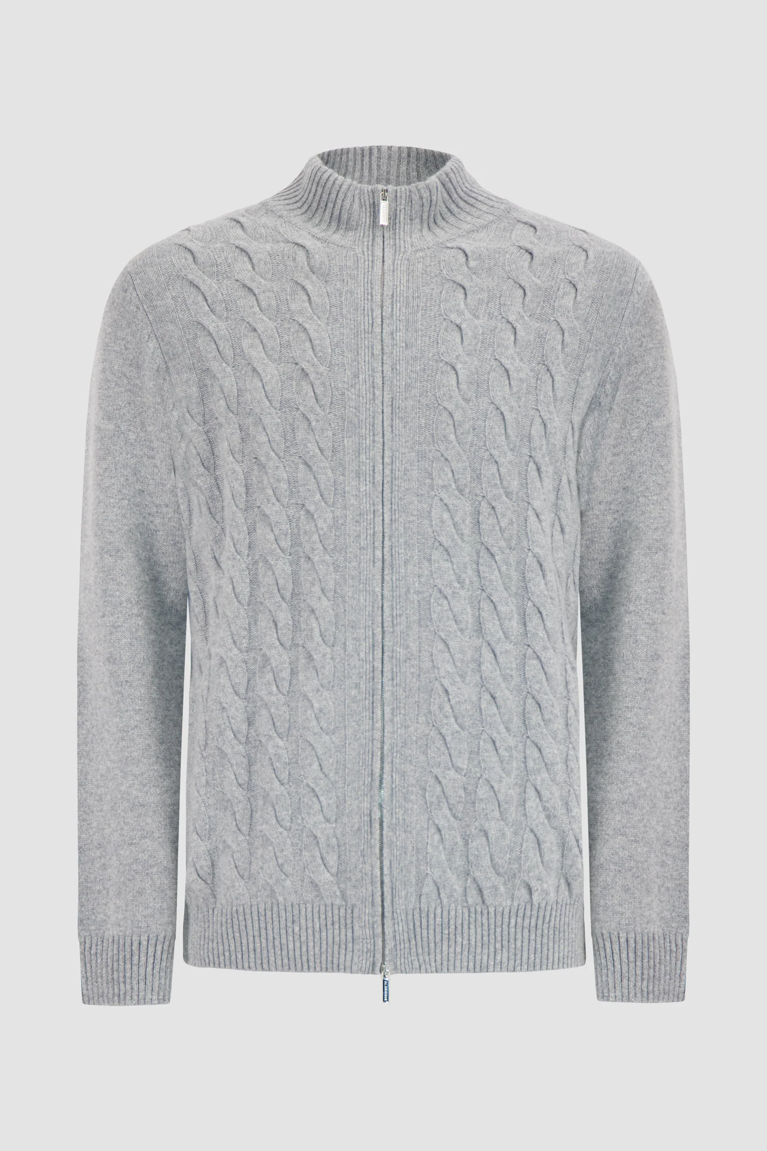 Pashmere Grey Baby Cashmere Zip Sweater