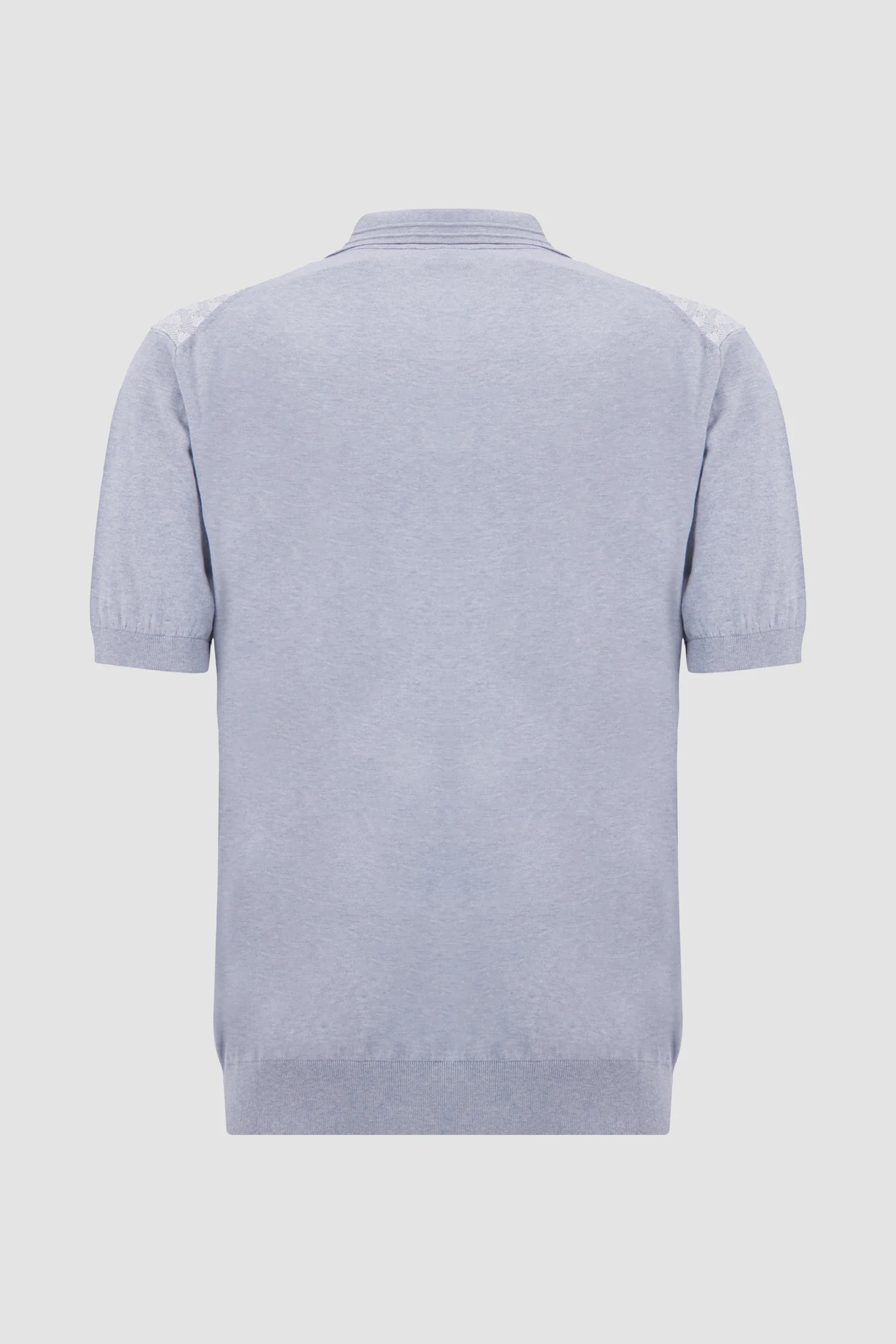 Pashmere Grey/White Textured Zip Polo - Image 2