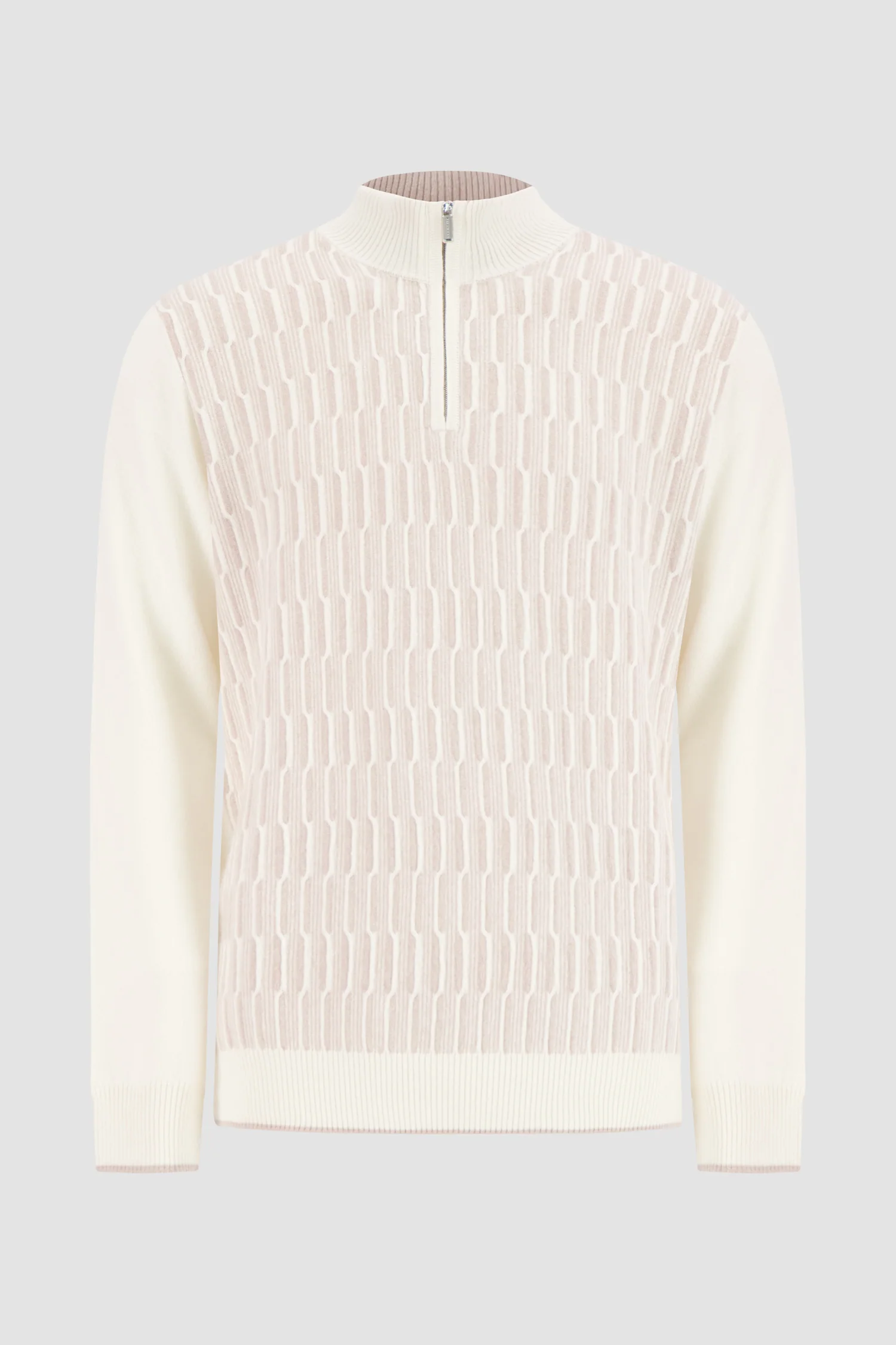 Pashmere Ivory Cashmere Zip Sweater