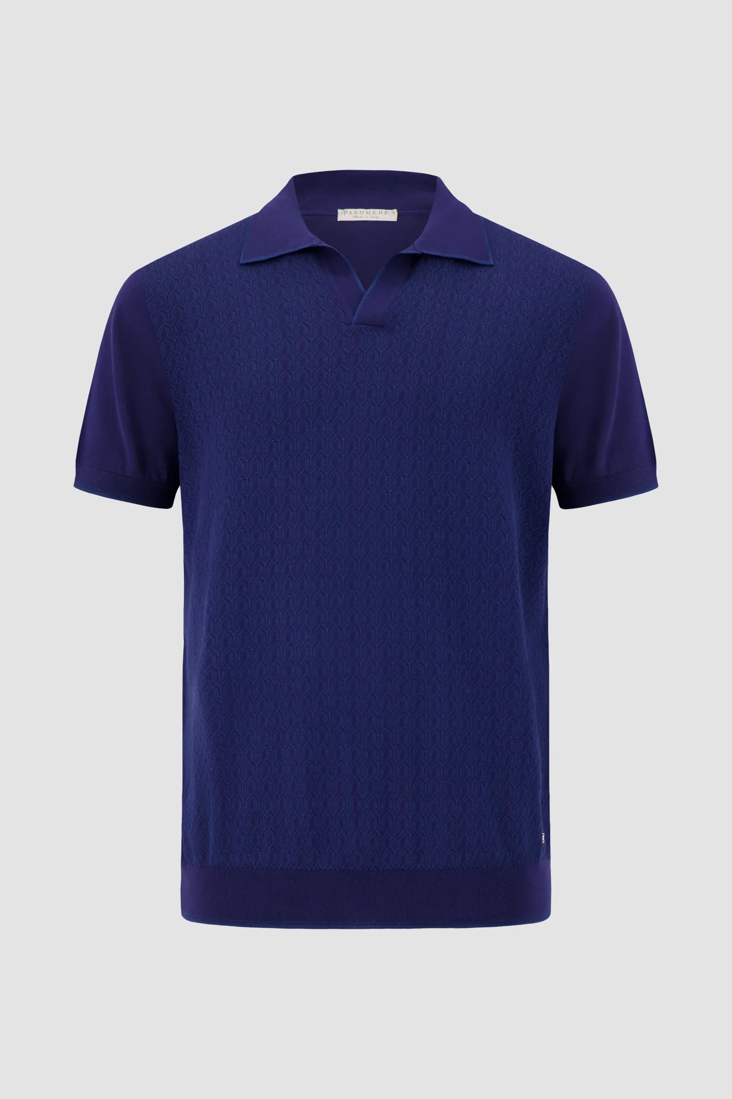 Pashmere Navy Ribbed Polo