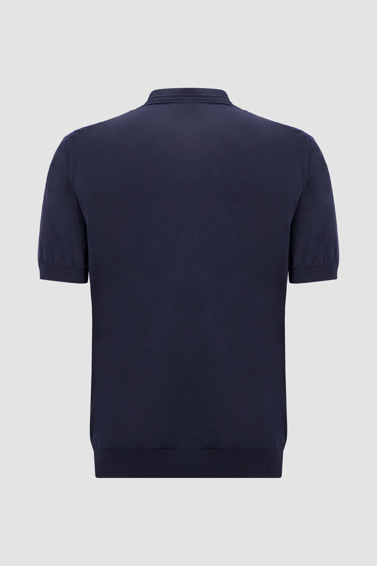 Pashmere Navy Textured Zip Polo - Image 2