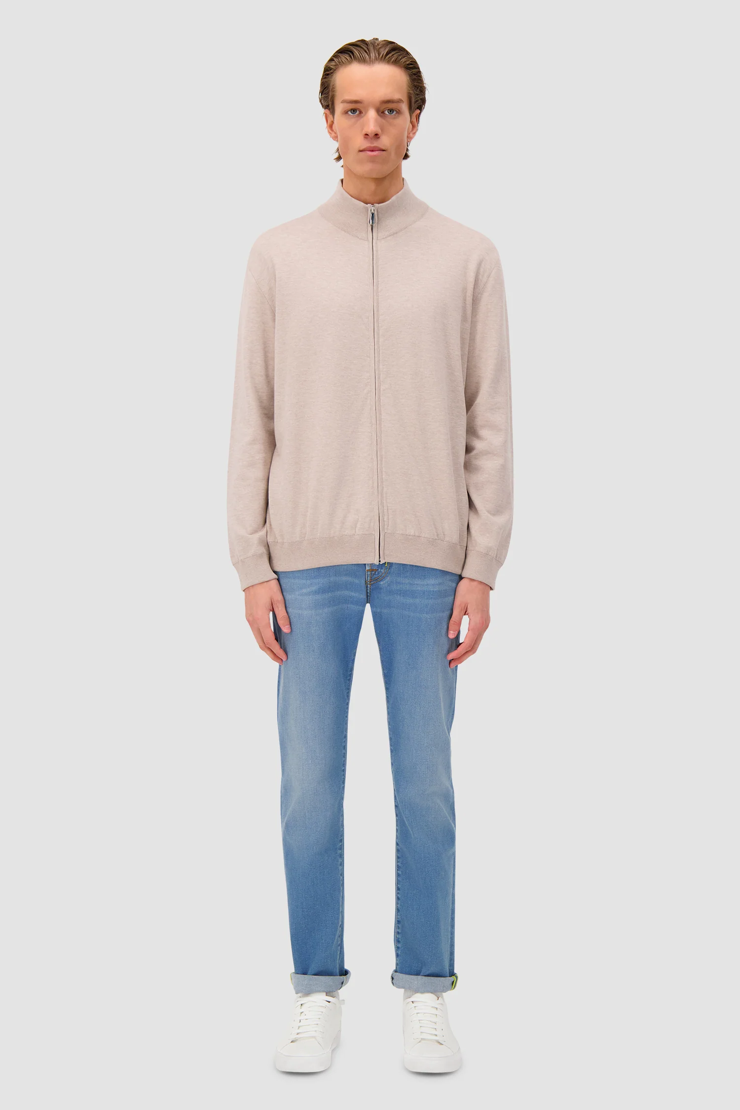 Pashmere Polo Full Zip Sweater - Image 3