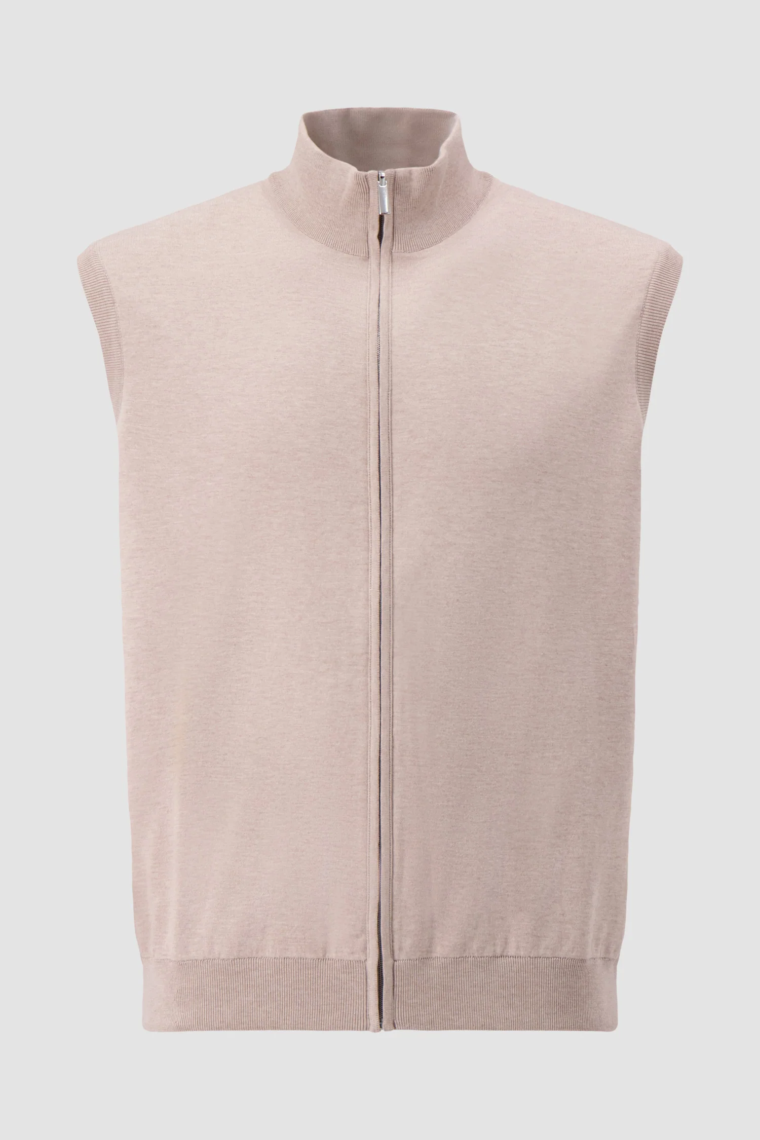 Pashmere Sleeveless Zip Sweater