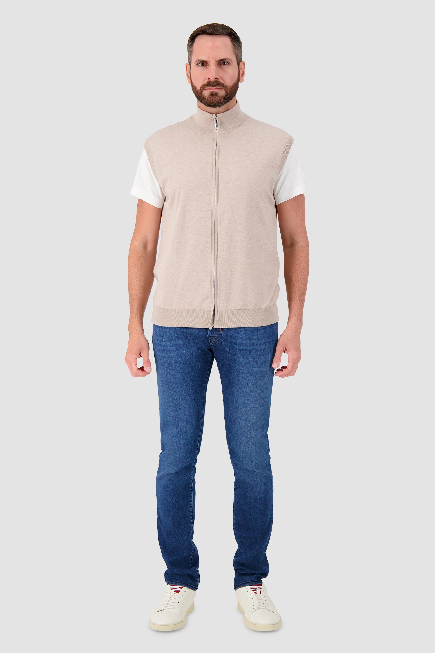 Pashmere Sleeveless Zip Sweater - Image 3