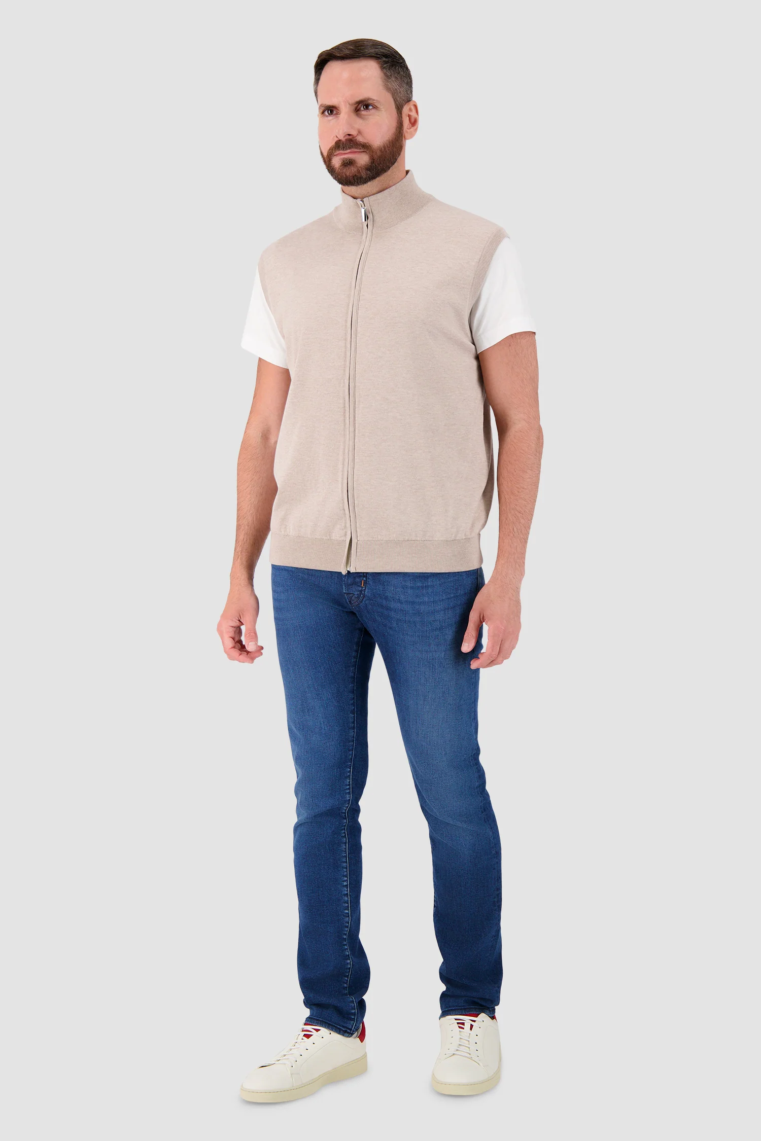 Pashmere Sleeveless Zip Sweater - Image 4