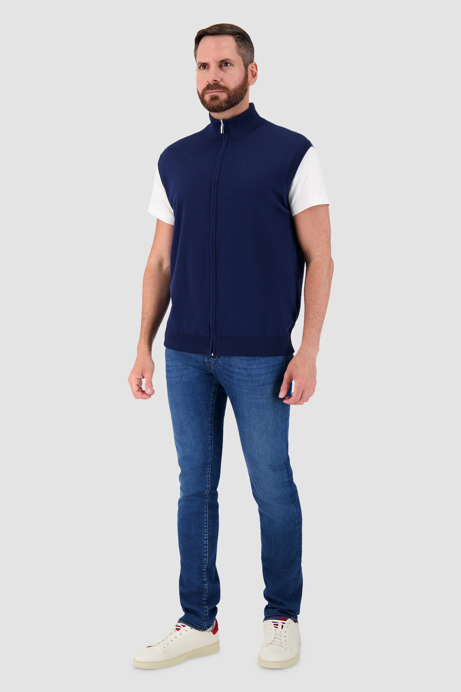 Pashmere Sleeveless Zip Sweater - Image 3