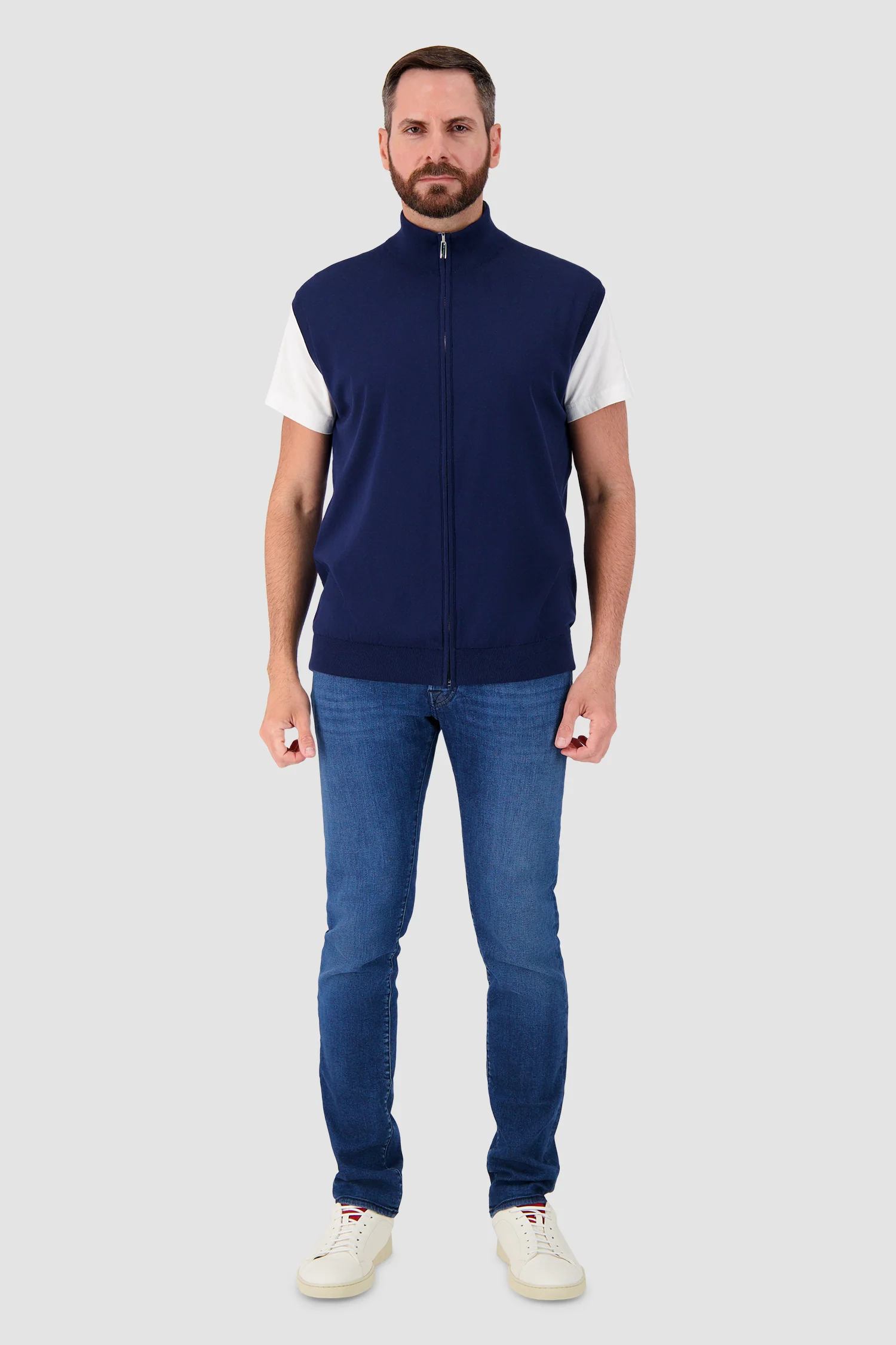 Pashmere Sleeveless Zip Sweater - Image 4