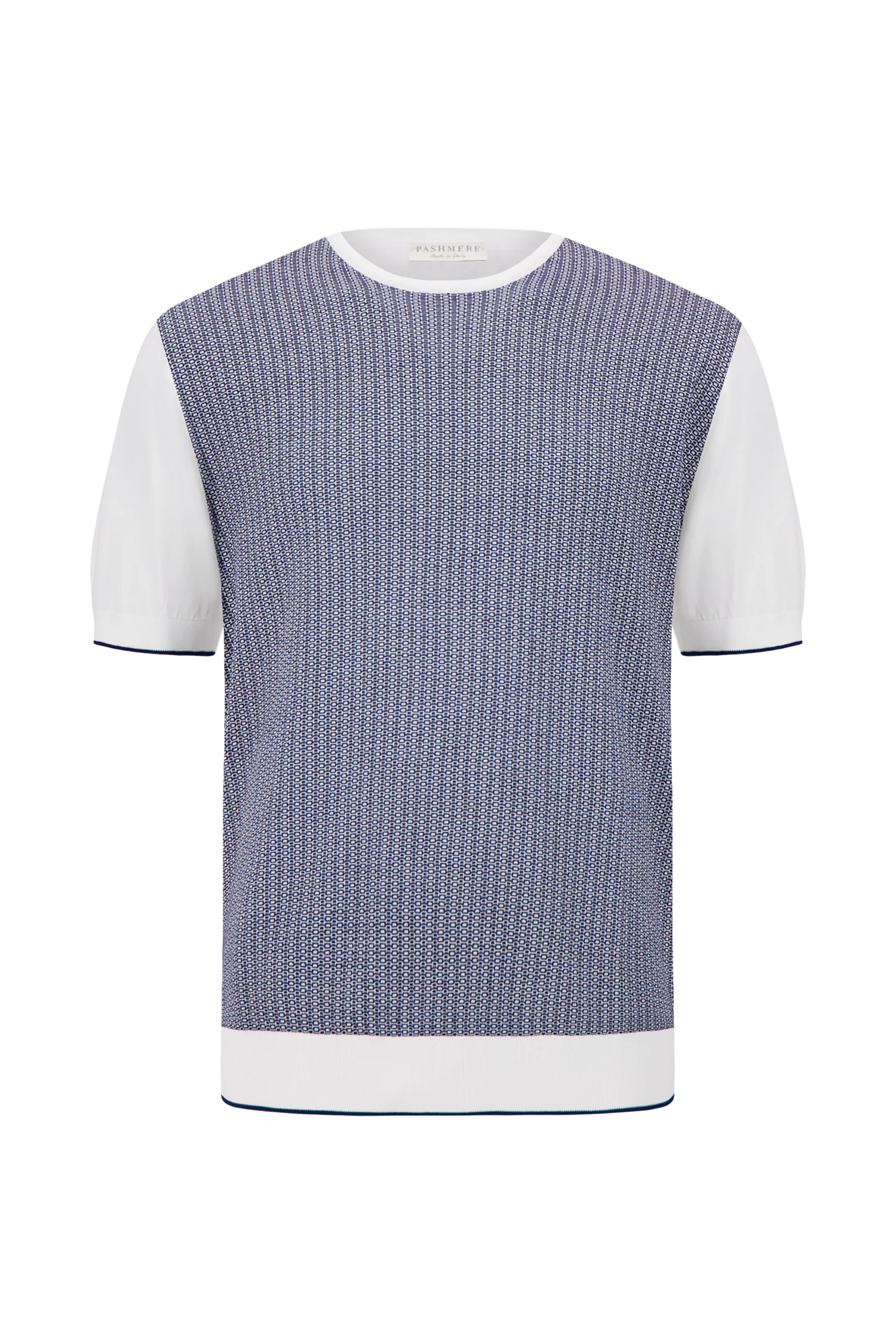 Pashmere White/Navy Knit Tshirt
