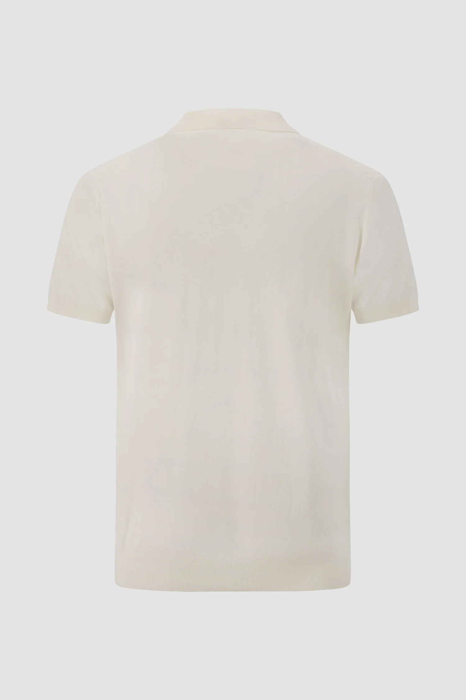 Pashmere White Textured Zip Polo - Image 2