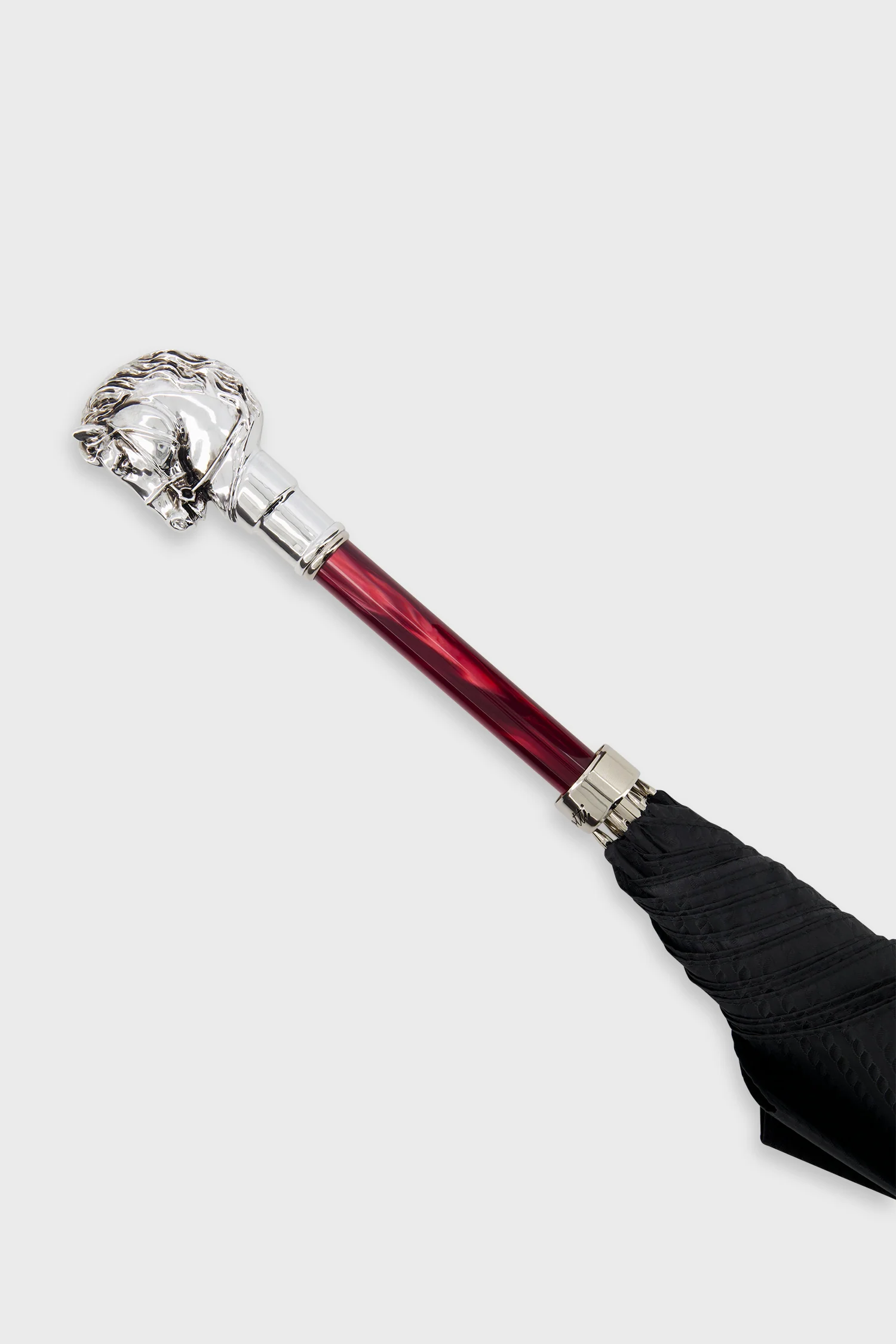 Pasotti Black/Silver Horse Umbrella - Image 2