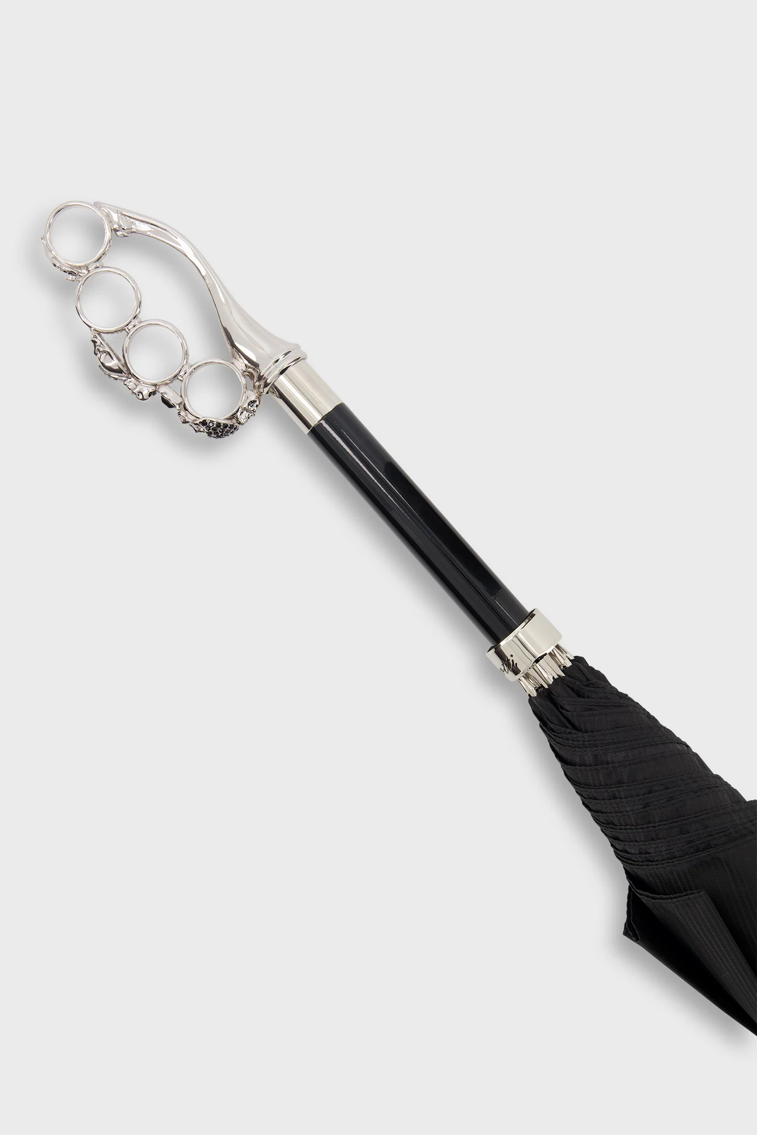Pasotti Black/Silver Knuckleduster Umbrella - Image 2