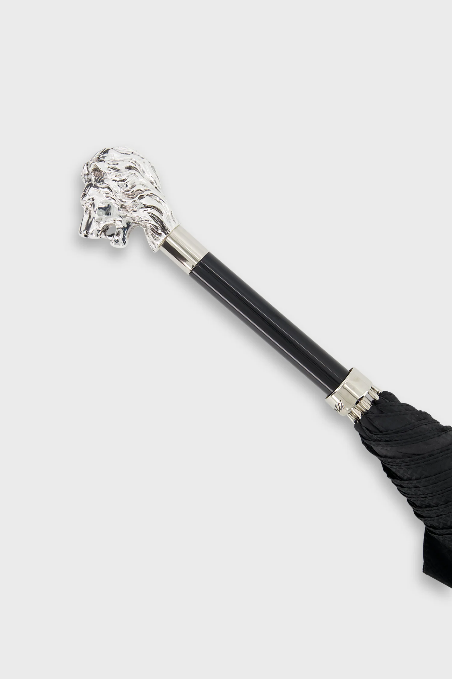 Pasotti Black/Silver Lion Umbrella - Image 2