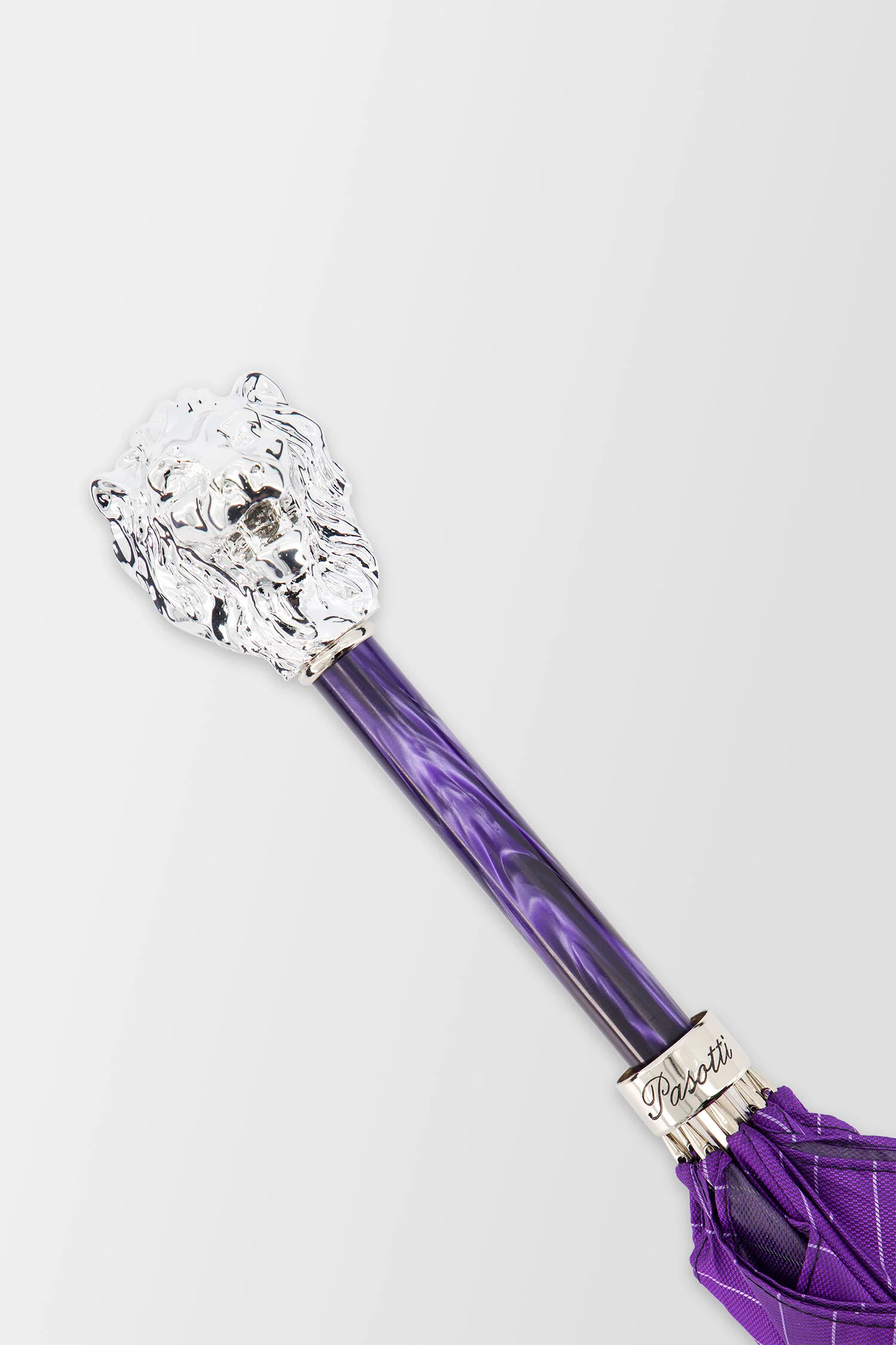 Pasotti Purple Lion Handle Umbrella - Image 4
