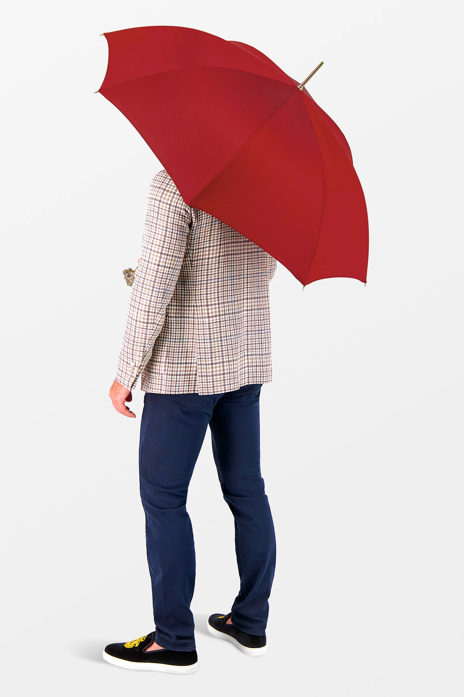 Pasotti Red Umbrella with Gold Lion Handle - Image 6