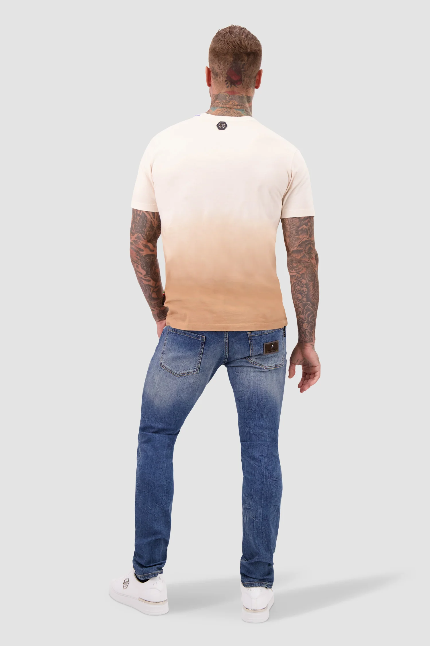 Philipp Plein Beige Round Neck SS Gothic Plein T-Shirt - Image 5