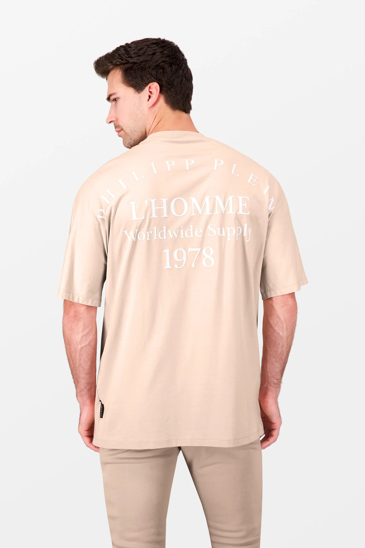 Philipp Plein Beige Round Neck SS PP 1978 T-Shirt - Image 4