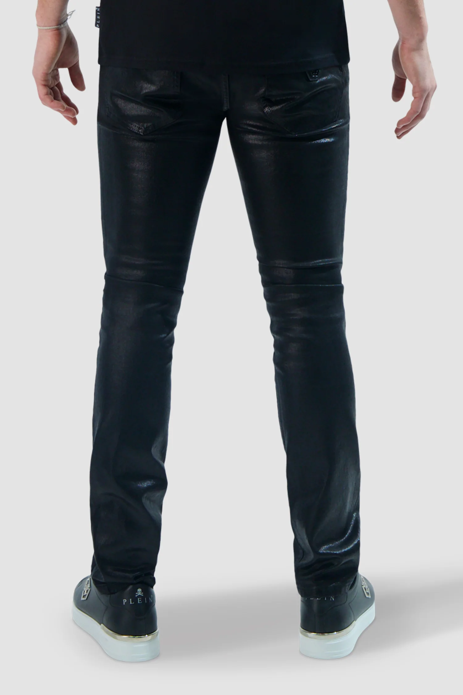 Philipp Plein Black Denim Biker Fit Trousers - Image 4