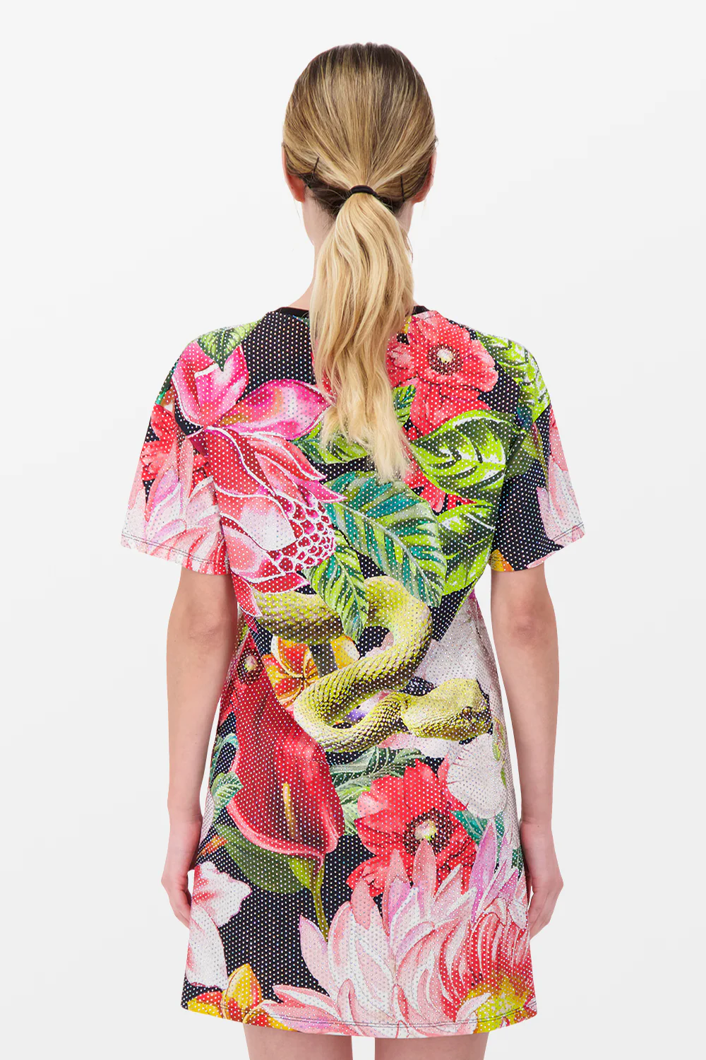 Philipp Plein Black Flowers T-Shirt Dress - Image 2